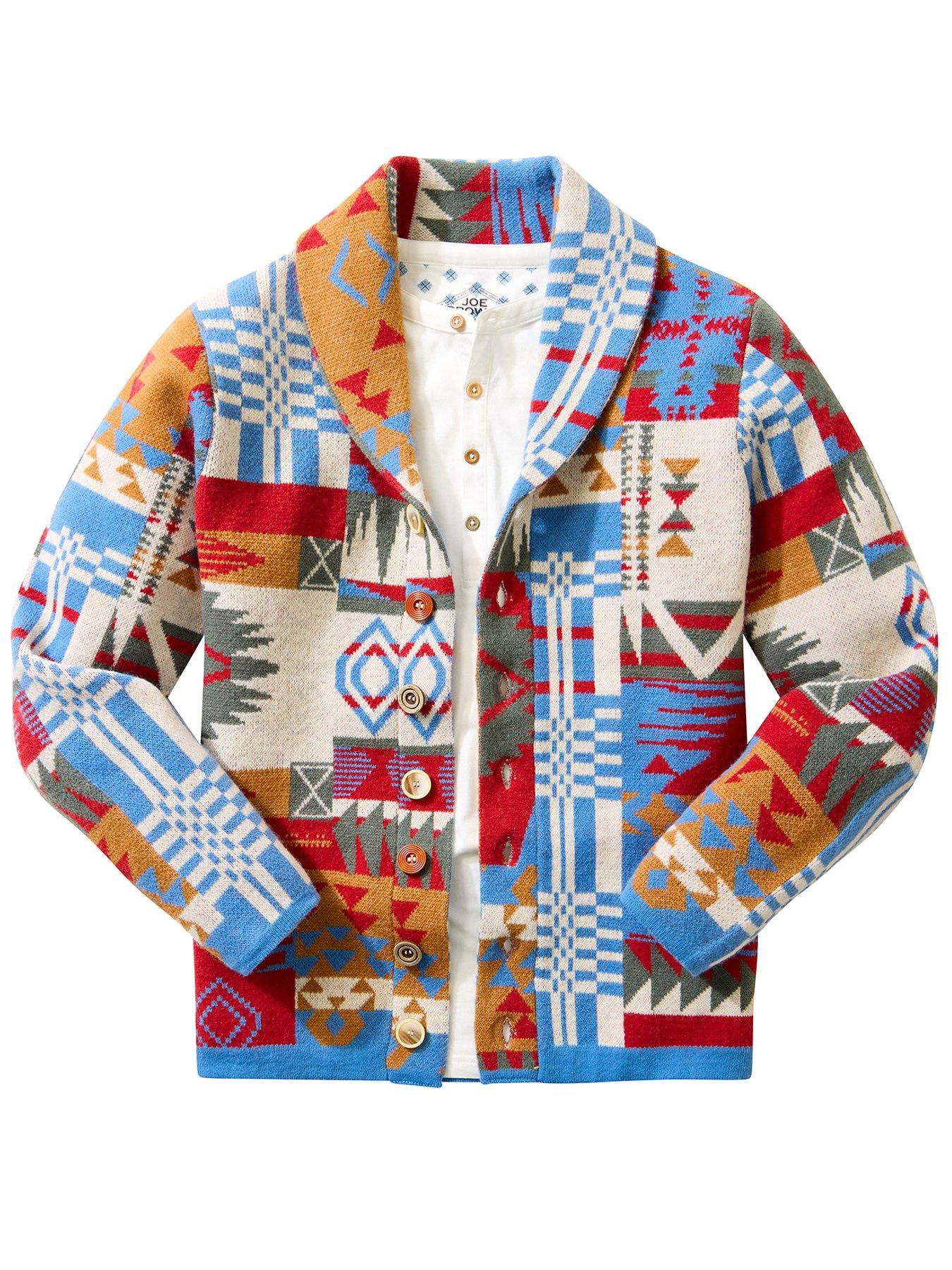 Image 7 of 7 of Joe Browns Patchwork Aztec Knitted Cardigan