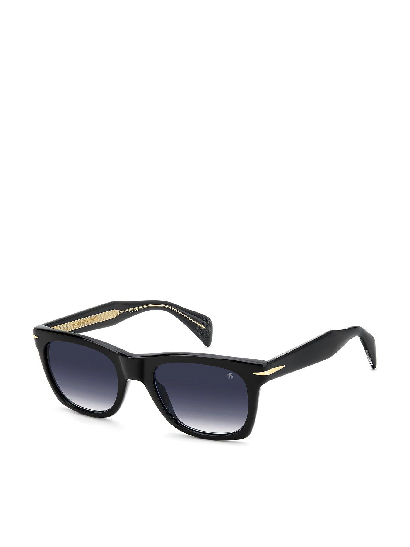 Image 1 of 4 of Eyewear by David Beckham Rectangular Sunglasses- Black Acetate