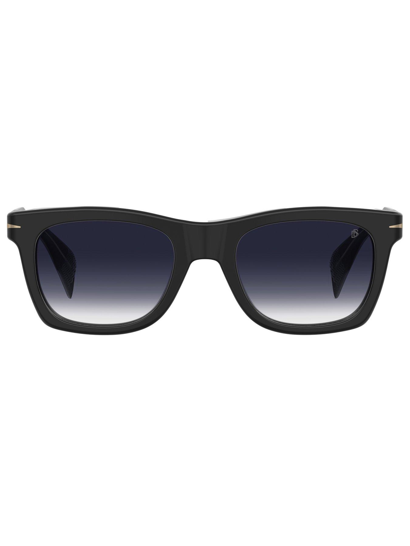  image of eyewear-by-david-beckham-rectangular-sunglasses--black-acetate