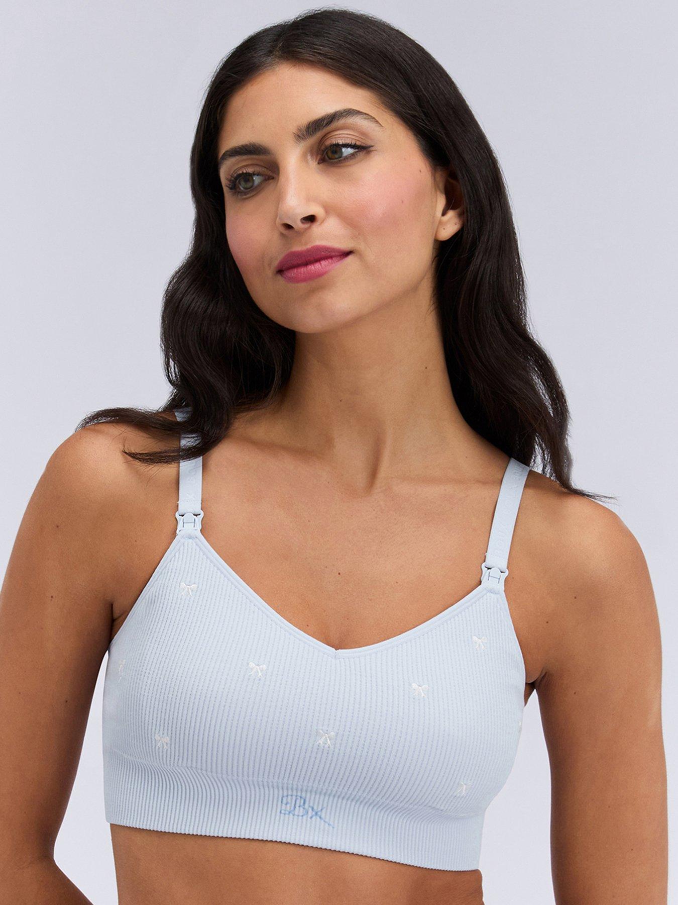 Boux Avenue Nursing Bow Emb Rib Bralette - Dove
