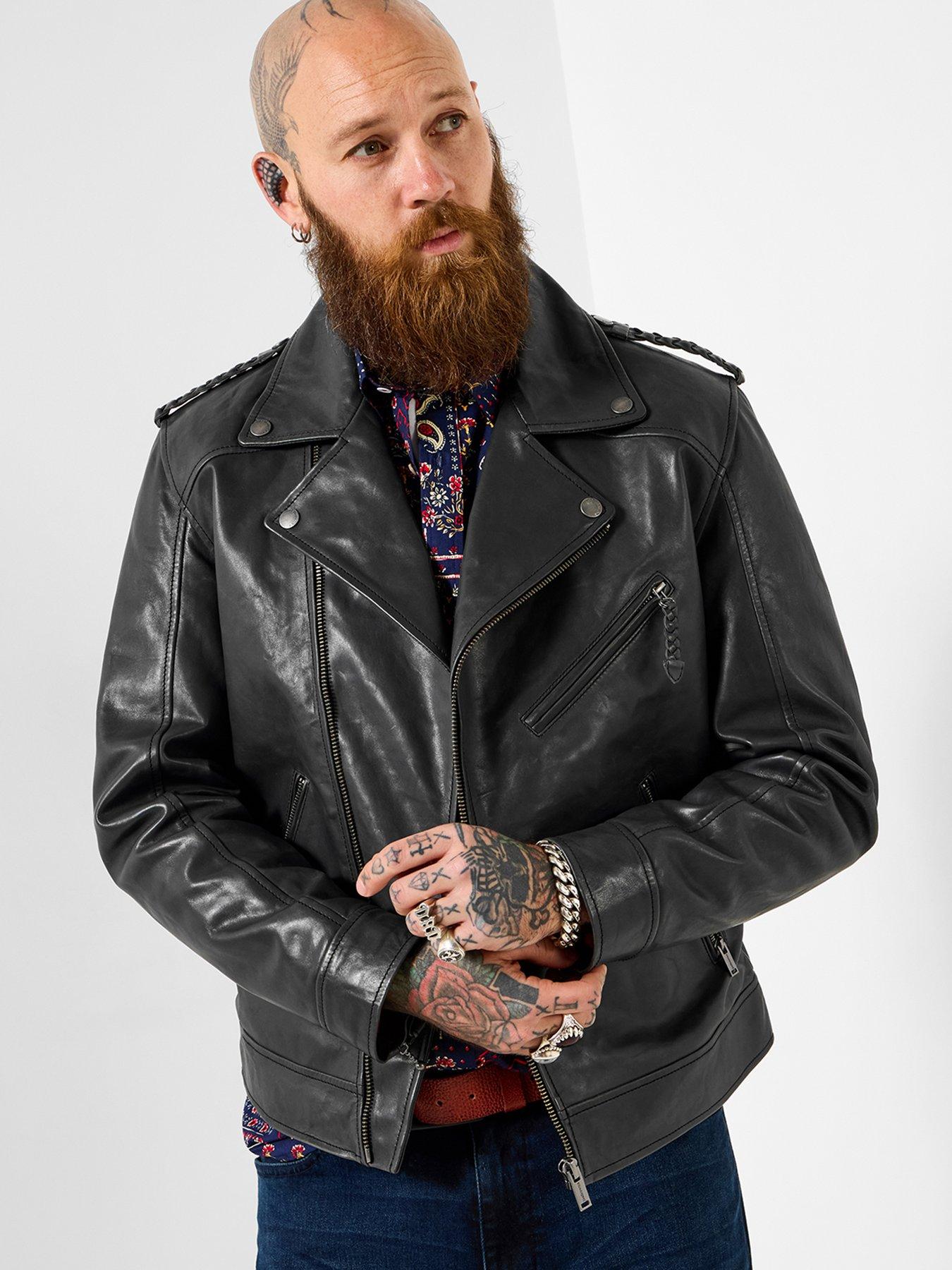 Joe Browns Very Vintage Leather Biker Jacket