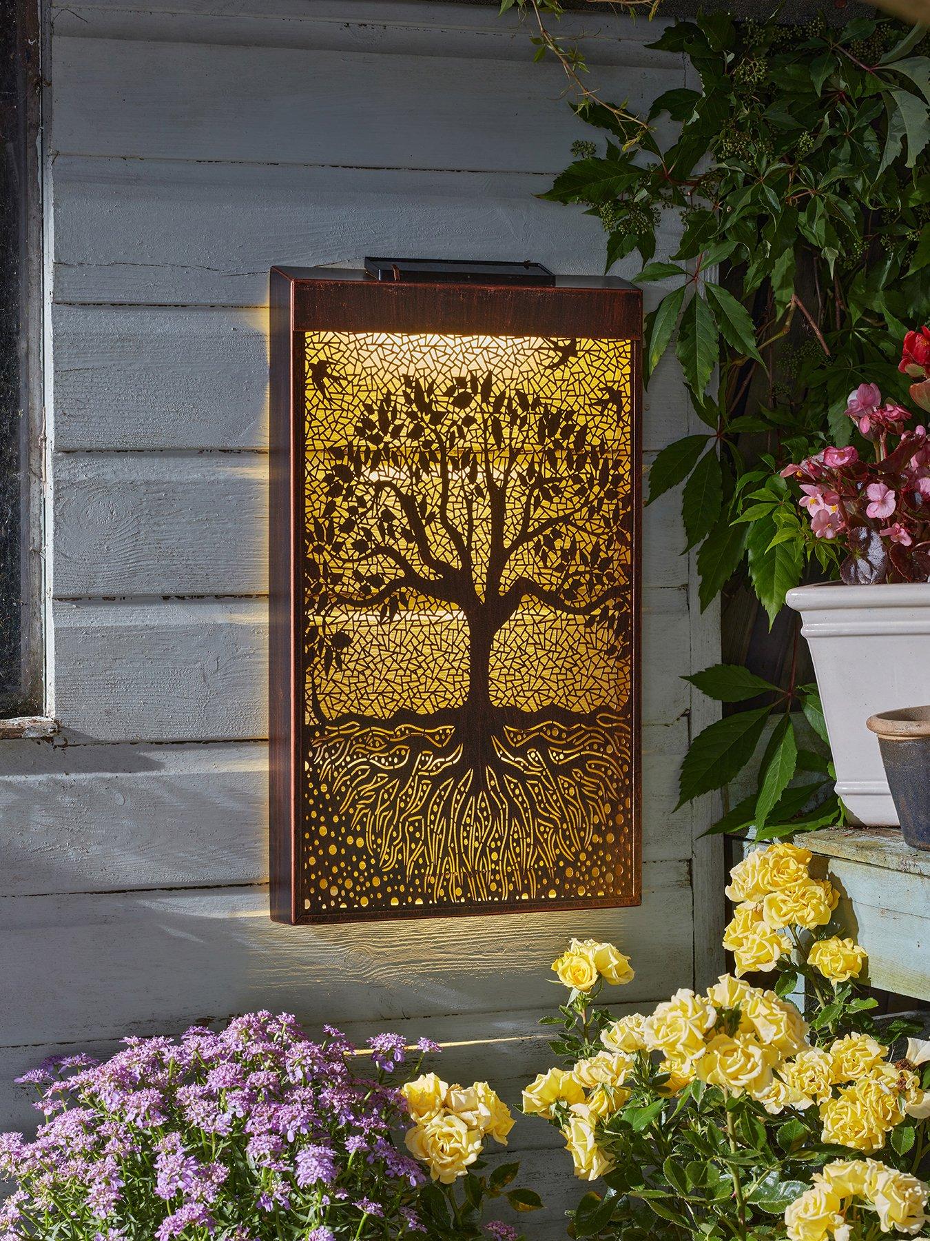 Smart Solar Solar-powered tree of life wall art with warm white LED back lights. (Duplicated line)