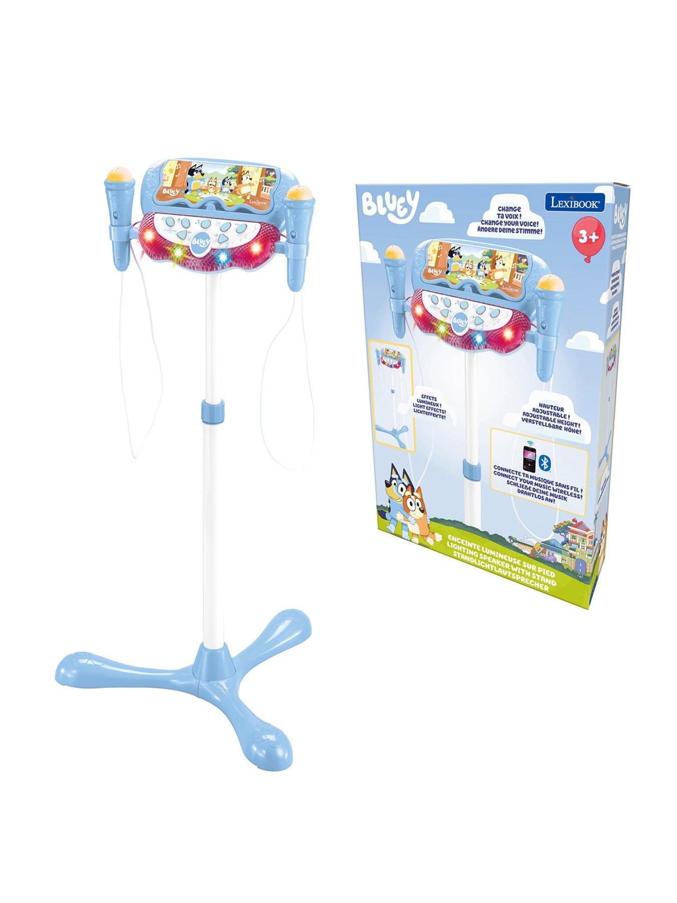 Image 1 of 7 of Bluey Adjustable Stand with 2 Mic with Voice Effects, Lights, Speaker, Bluetooth Speaker