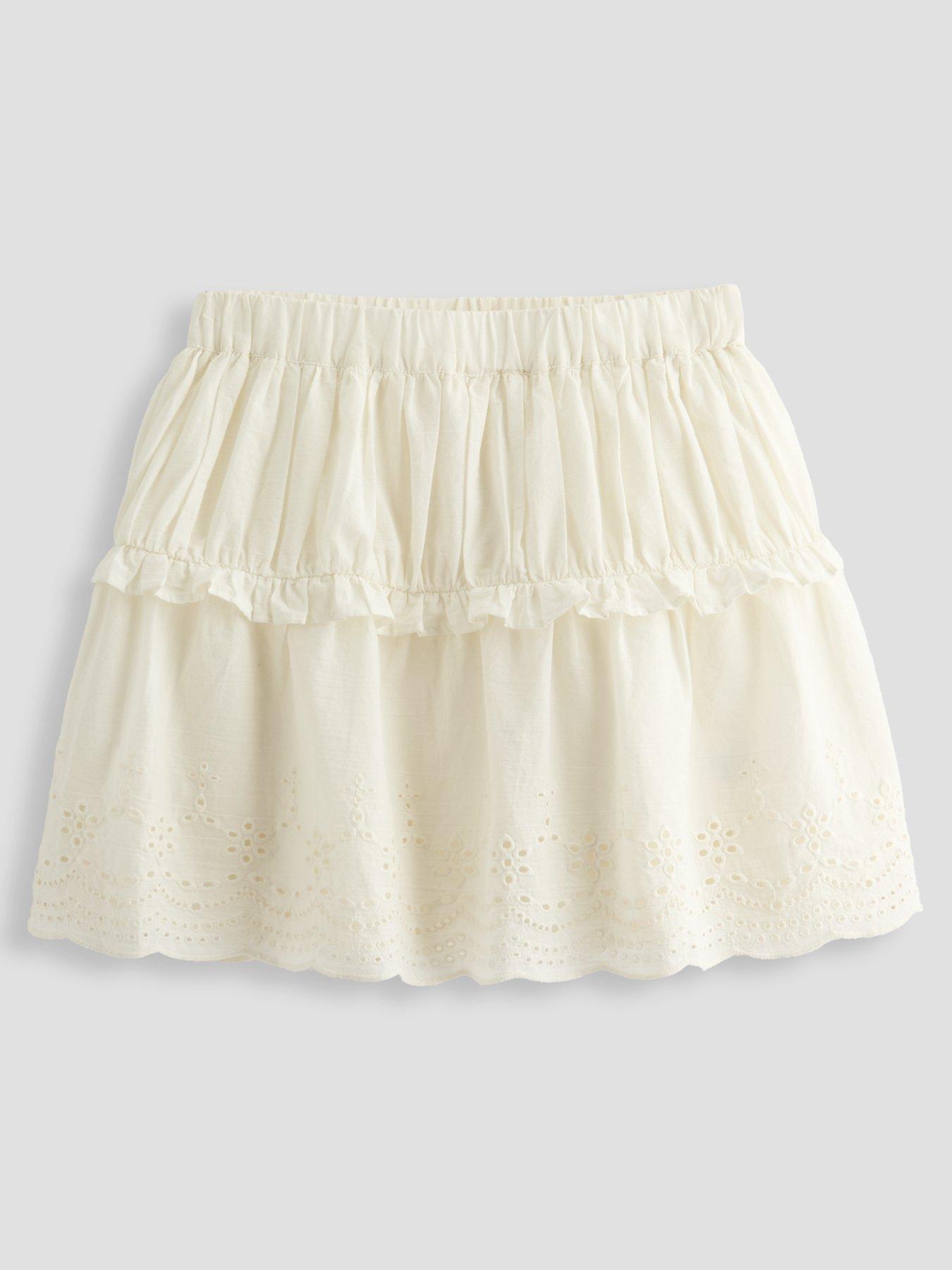 Image 1 of 5 of The Very Collection Girls Broderie Skirt - White