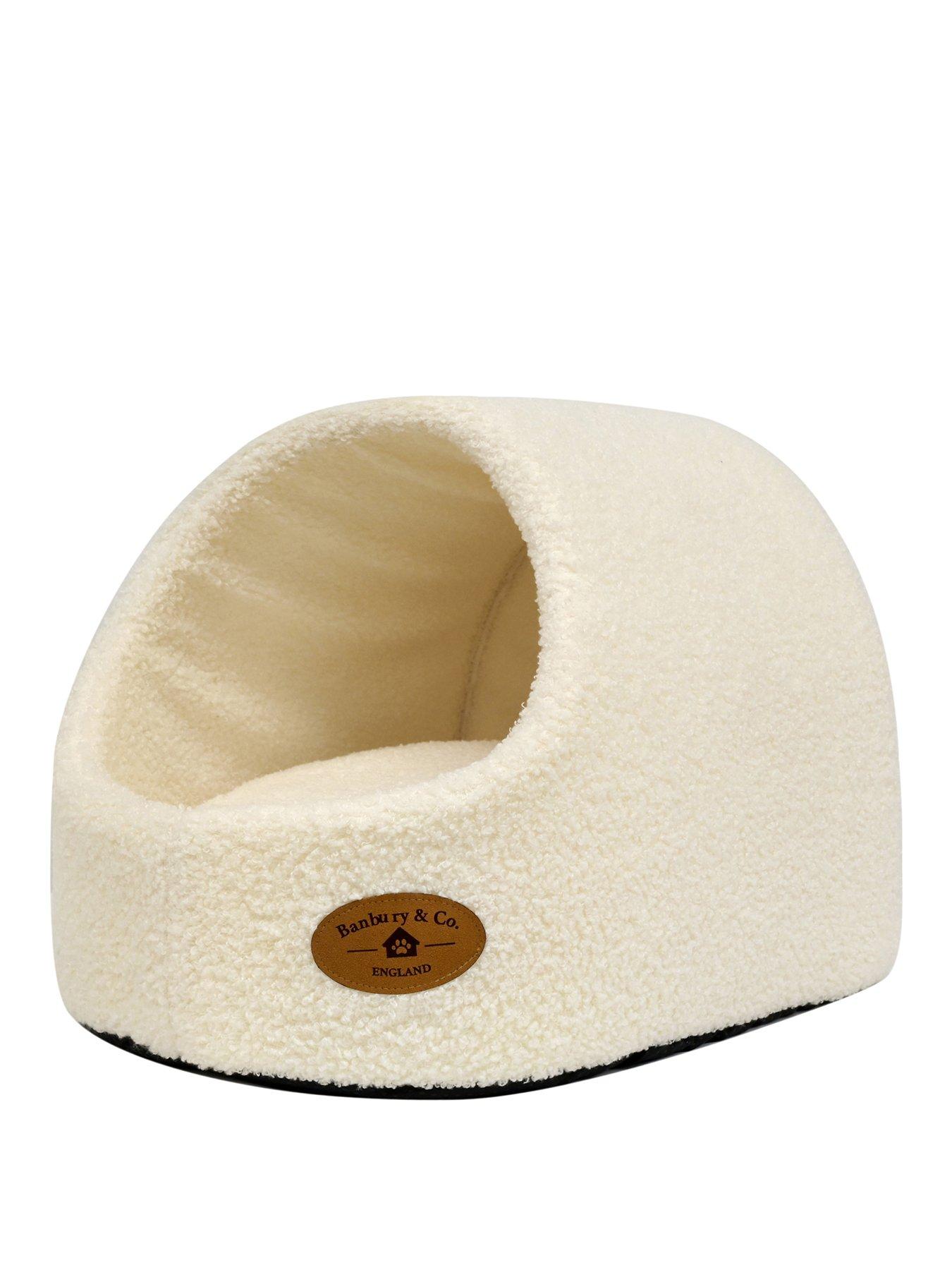 Image 1 of 4 of Banbury & Co Almond Teddy Boucle Cat Igloo