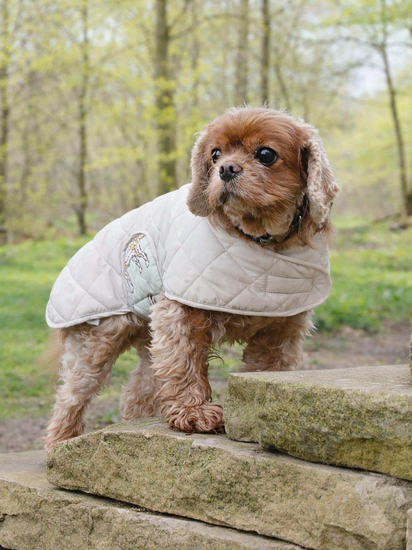 Image 1 of 4 of Banbury & Co Grey &amp; Print Quilted Dog Coat
