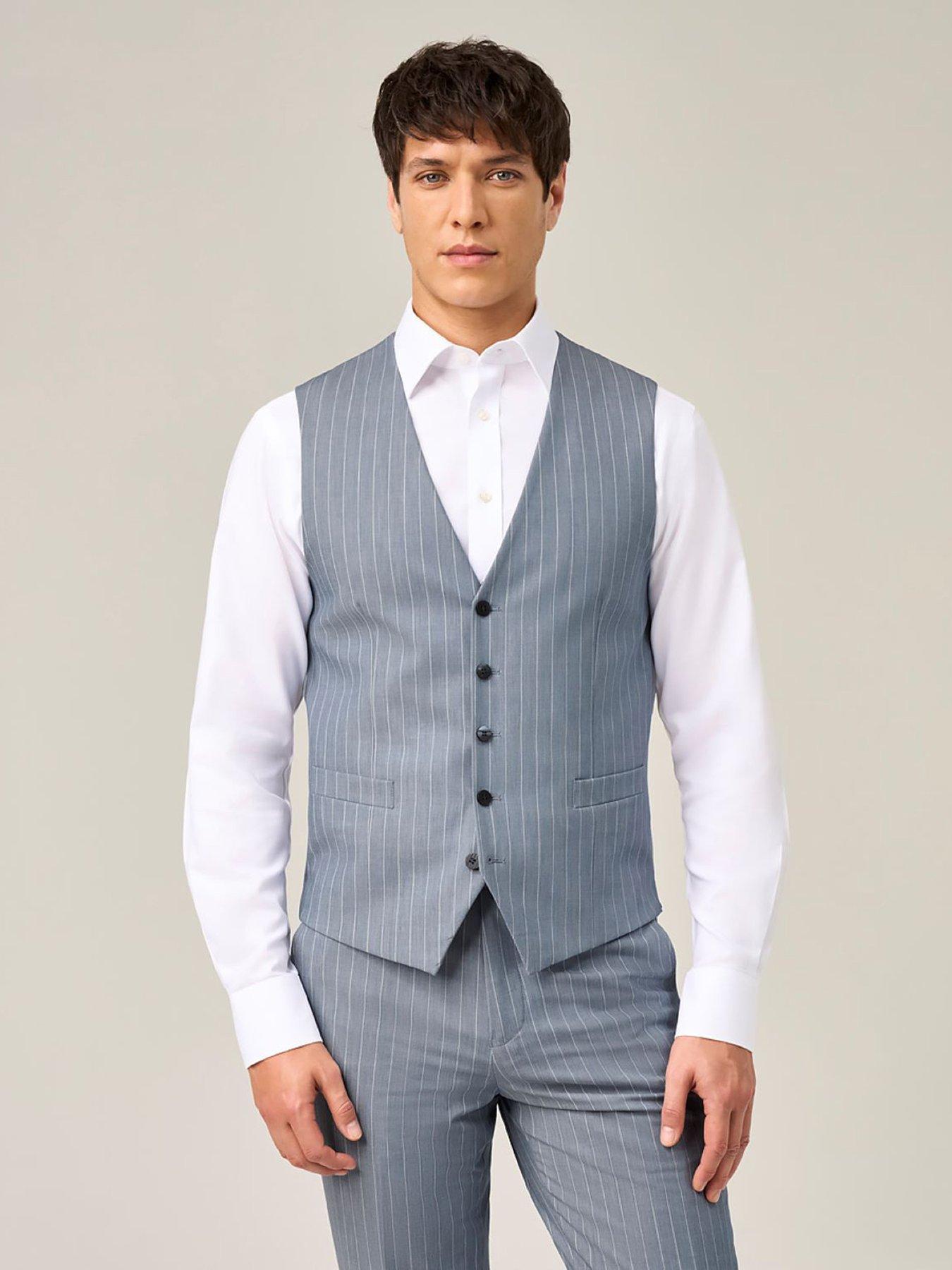Image 1 of 5 of Skopes Levins Pinstripe Waistcoat - Blue