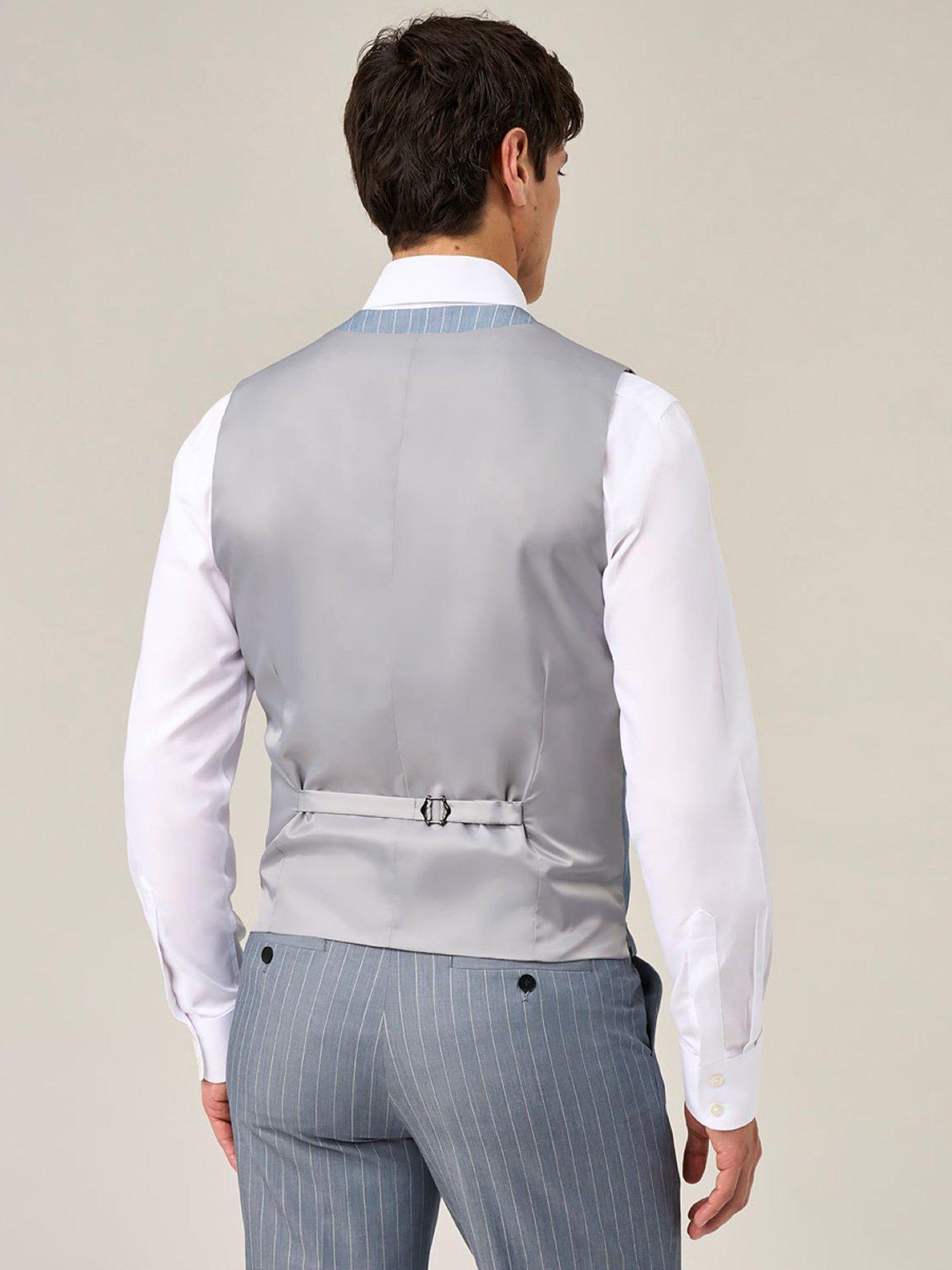 Image 2 of 5 of Skopes Levins Pinstripe Waistcoat - Blue