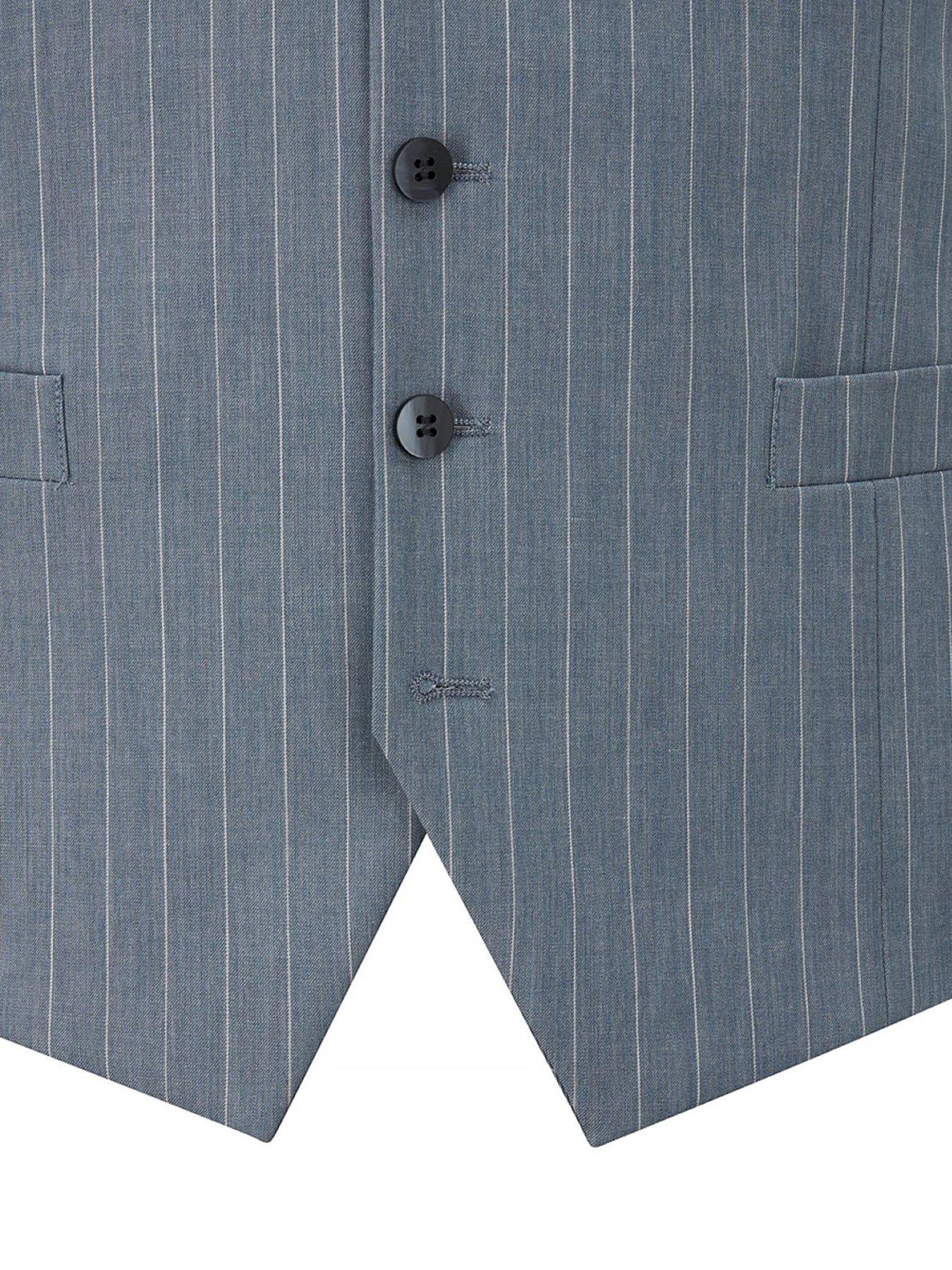 Image 4 of 5 of Skopes Levins Pinstripe Waistcoat - Blue