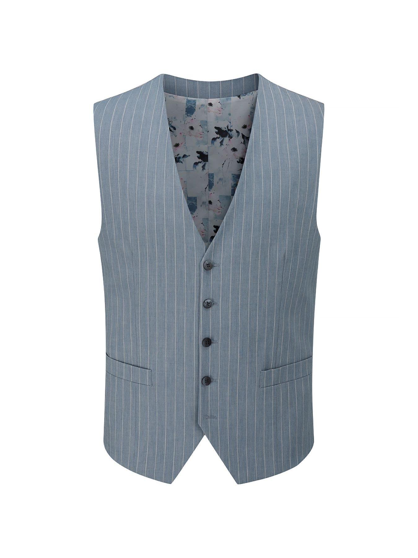 Image 5 of 5 of Skopes Levins Pinstripe Waistcoat - Blue