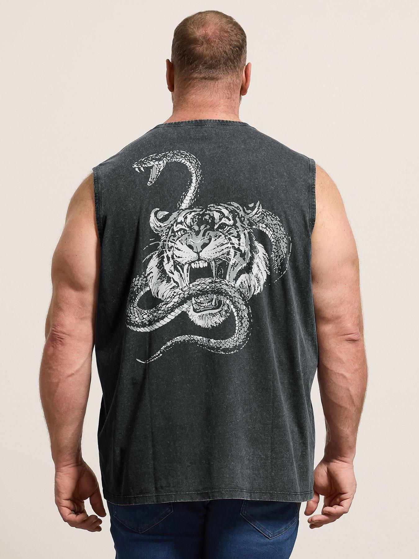 BadRhino Acid Wash Tiger Muscle Vest - Black