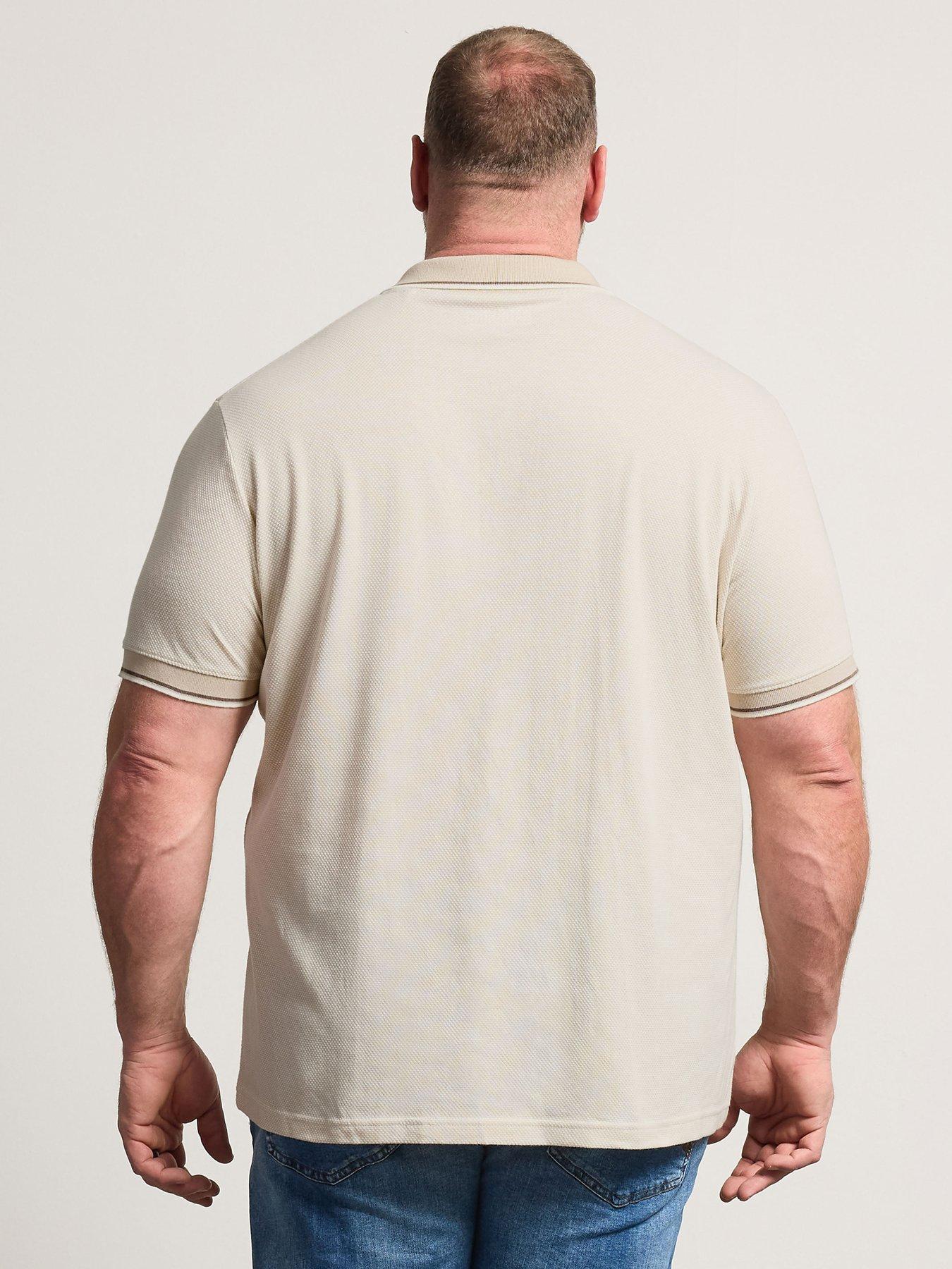 Image 2 of 5 of BadRhino Waffle Texture Polo Shirt - Natural