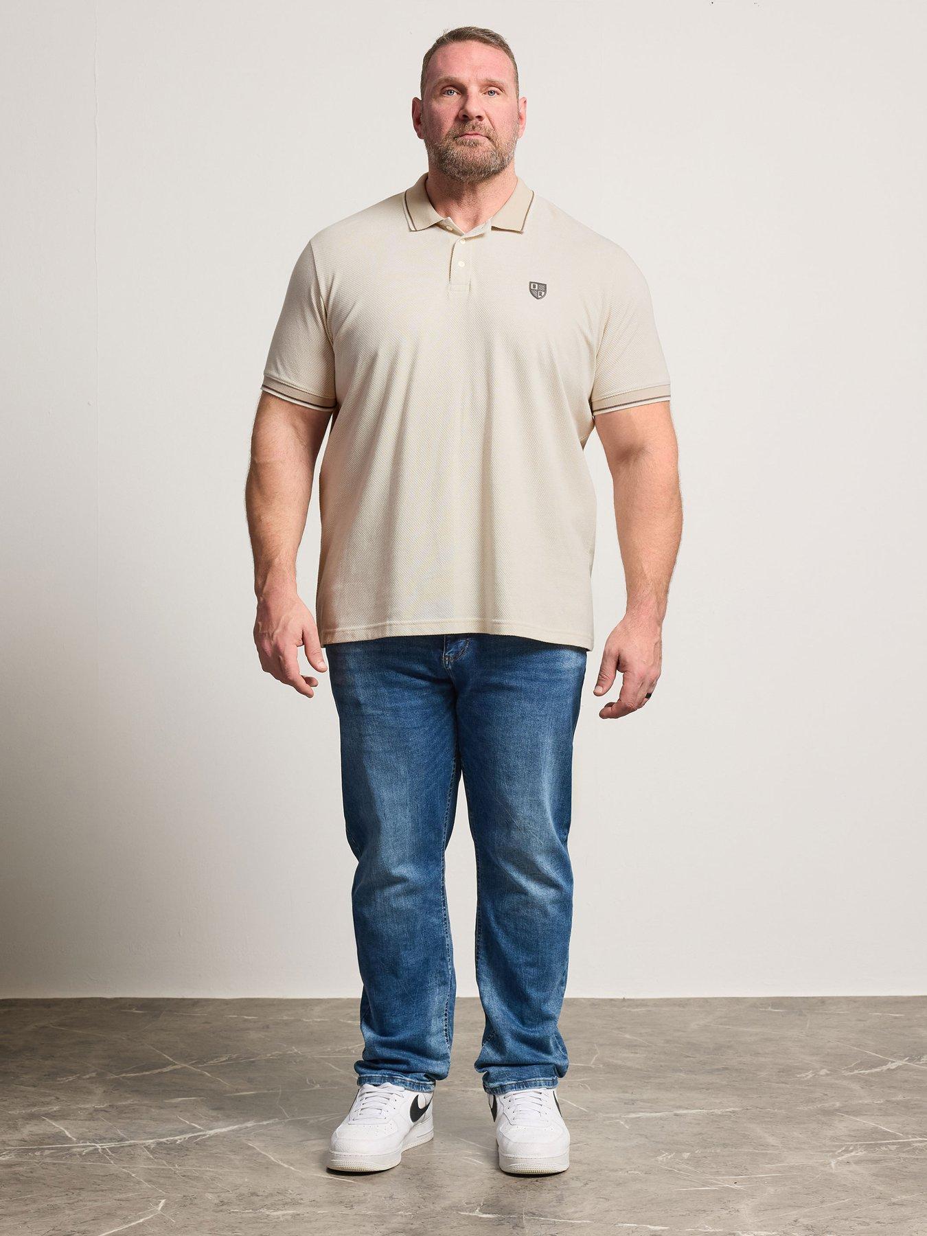 Image 3 of 5 of BadRhino Waffle Texture Polo Shirt - Natural