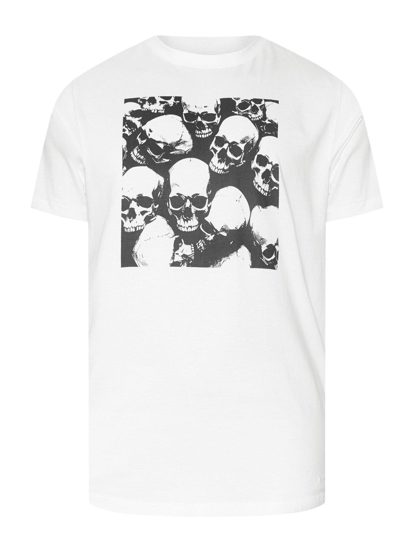  image of badrhino-skull-square-t-shirt-white