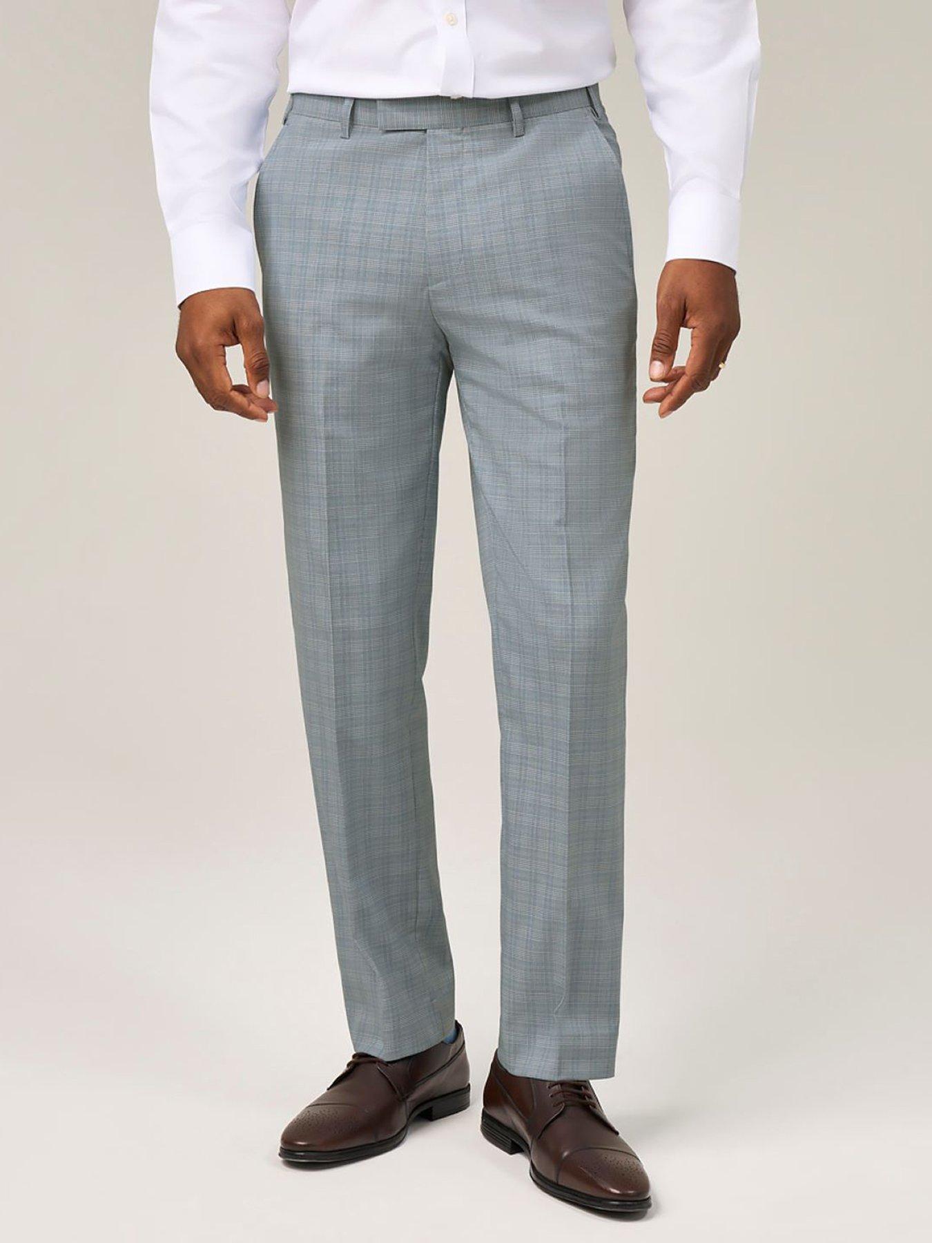 Image 1 of 5 of Skopes Arlen Check Tailored Fit Suit Trousers - Light Blue
