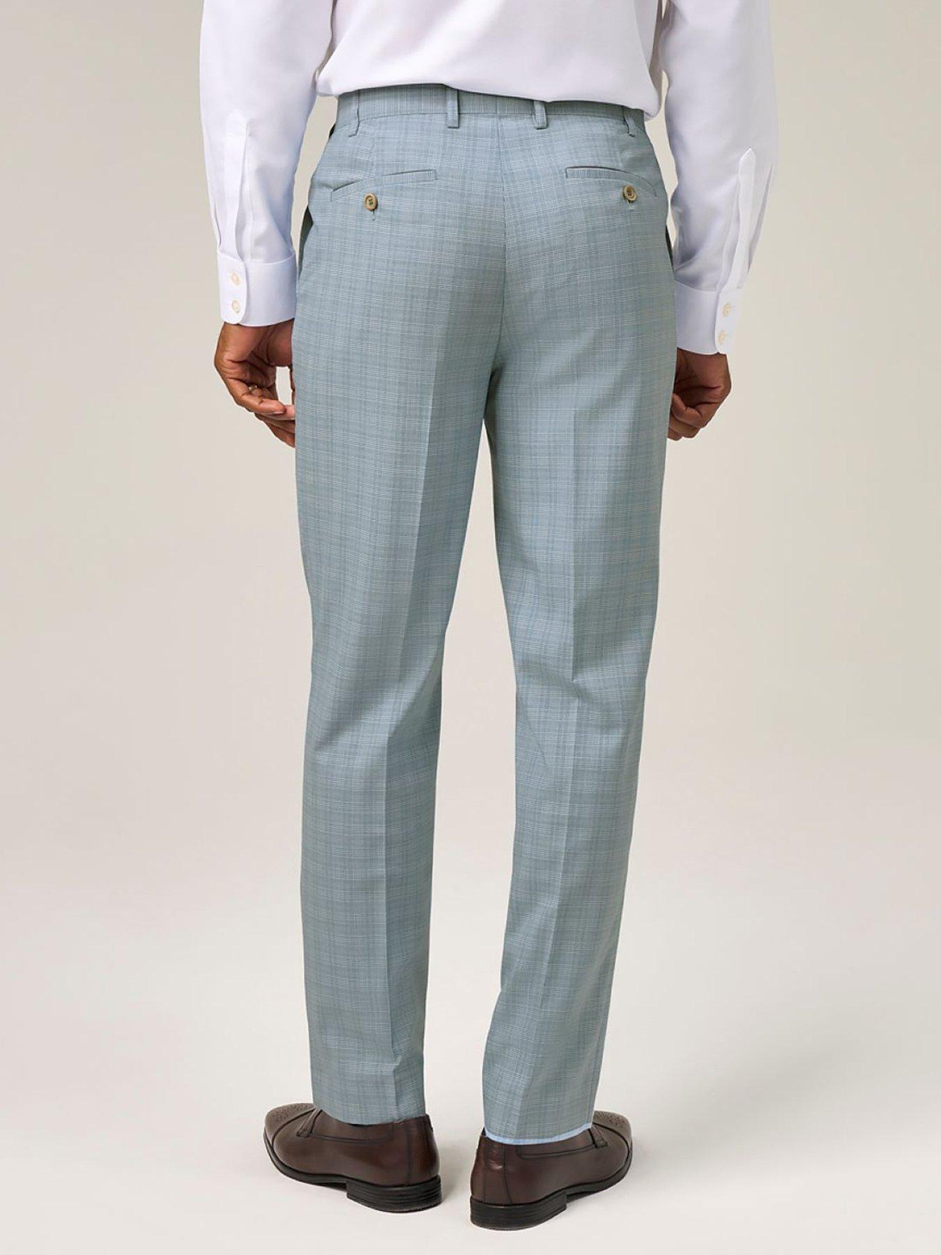 Image 2 of 5 of Skopes Arlen Check Tailored Fit Suit Trousers - Light Blue