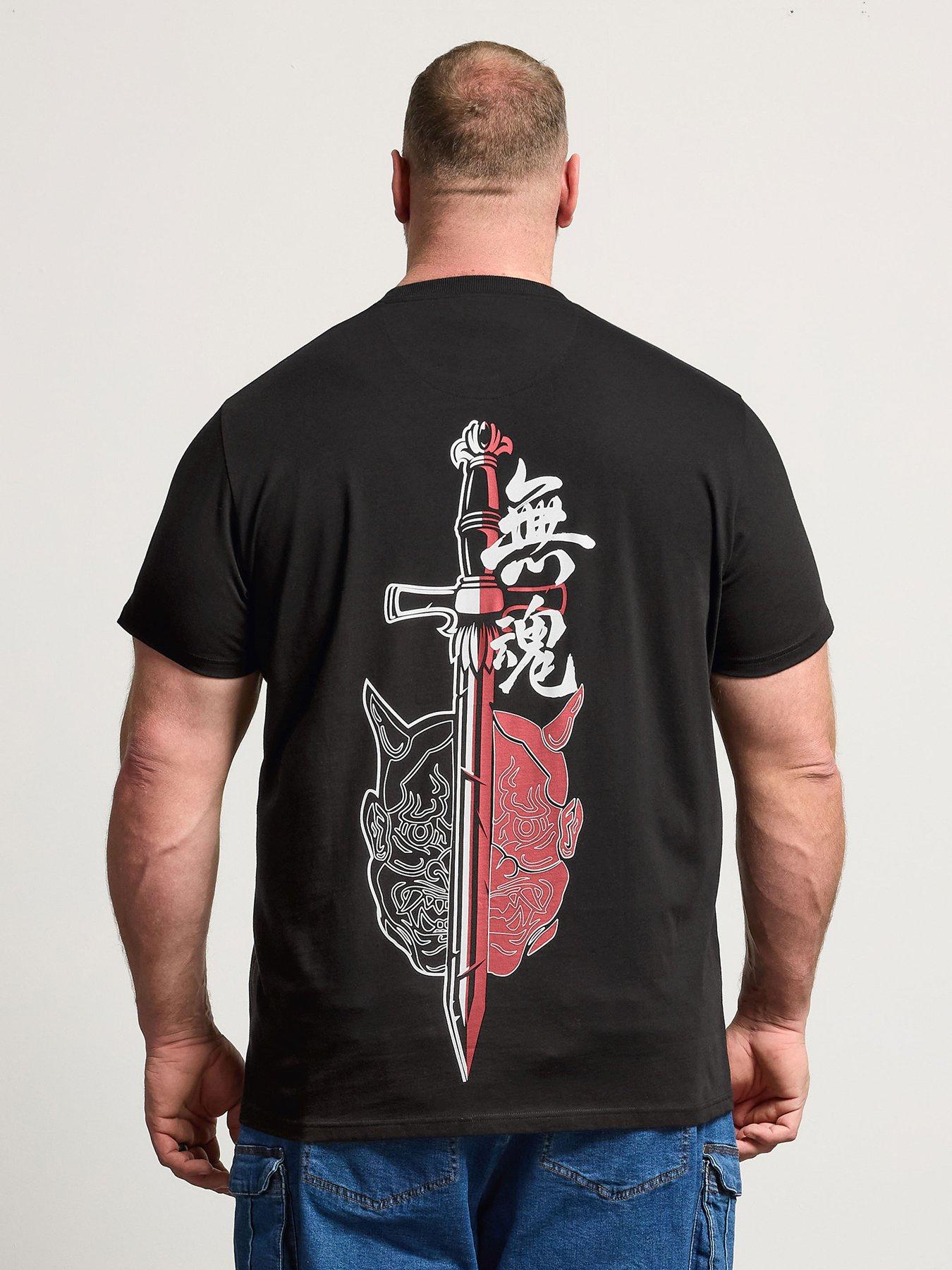  image of badrhino-ooni-sword-split-t-shirt