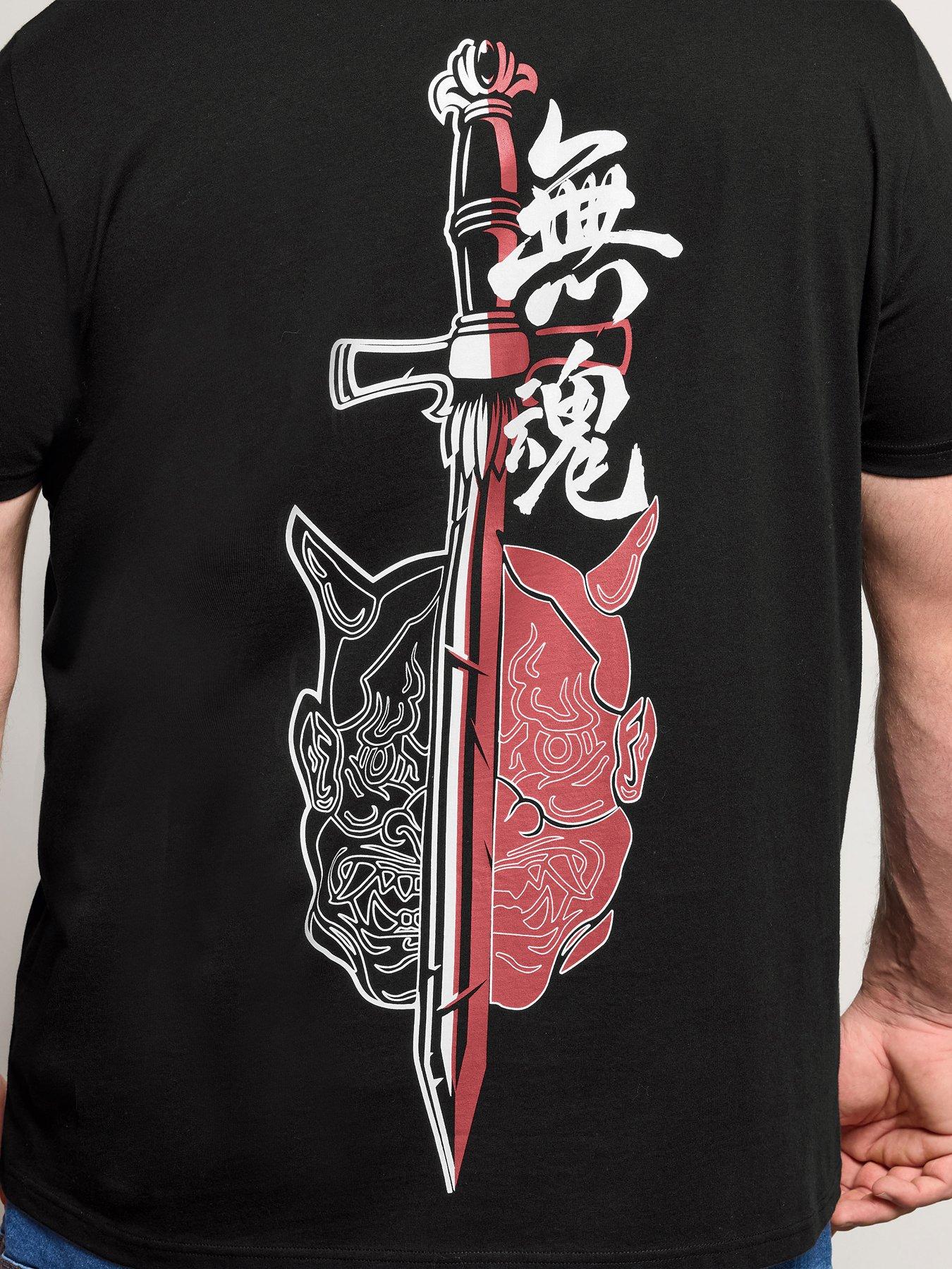  image of badrhino-ooni-sword-split-t-shirt