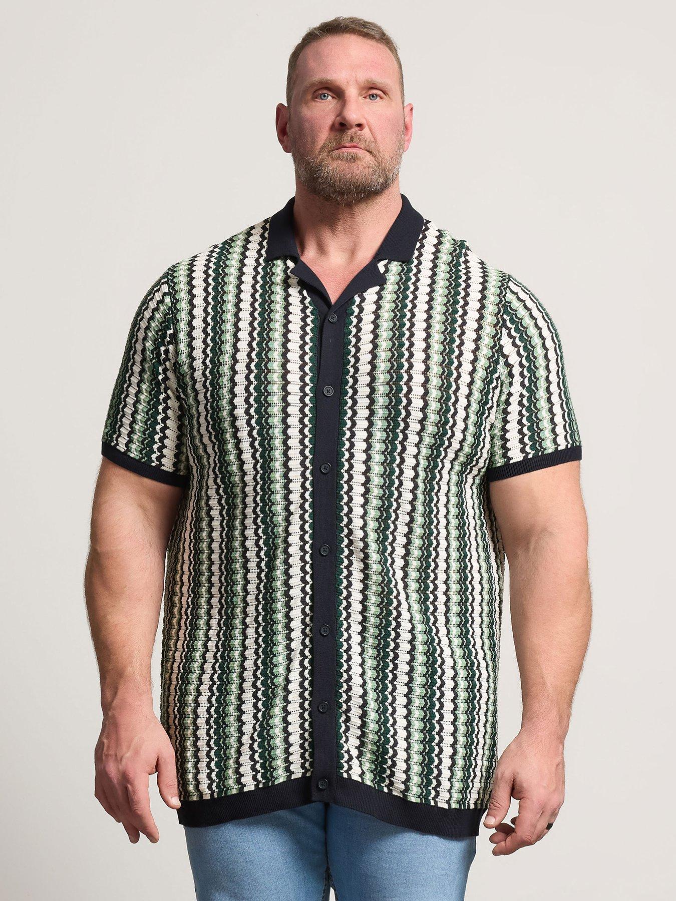 badrhino-knitted-zig-zag-short-sleeve-shirt-green