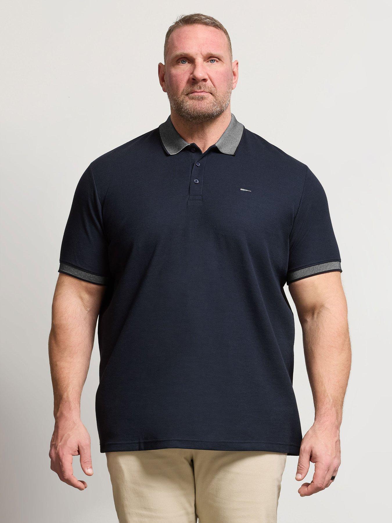 BadRhino Two Tone Waffle Polo Shirt - Blue