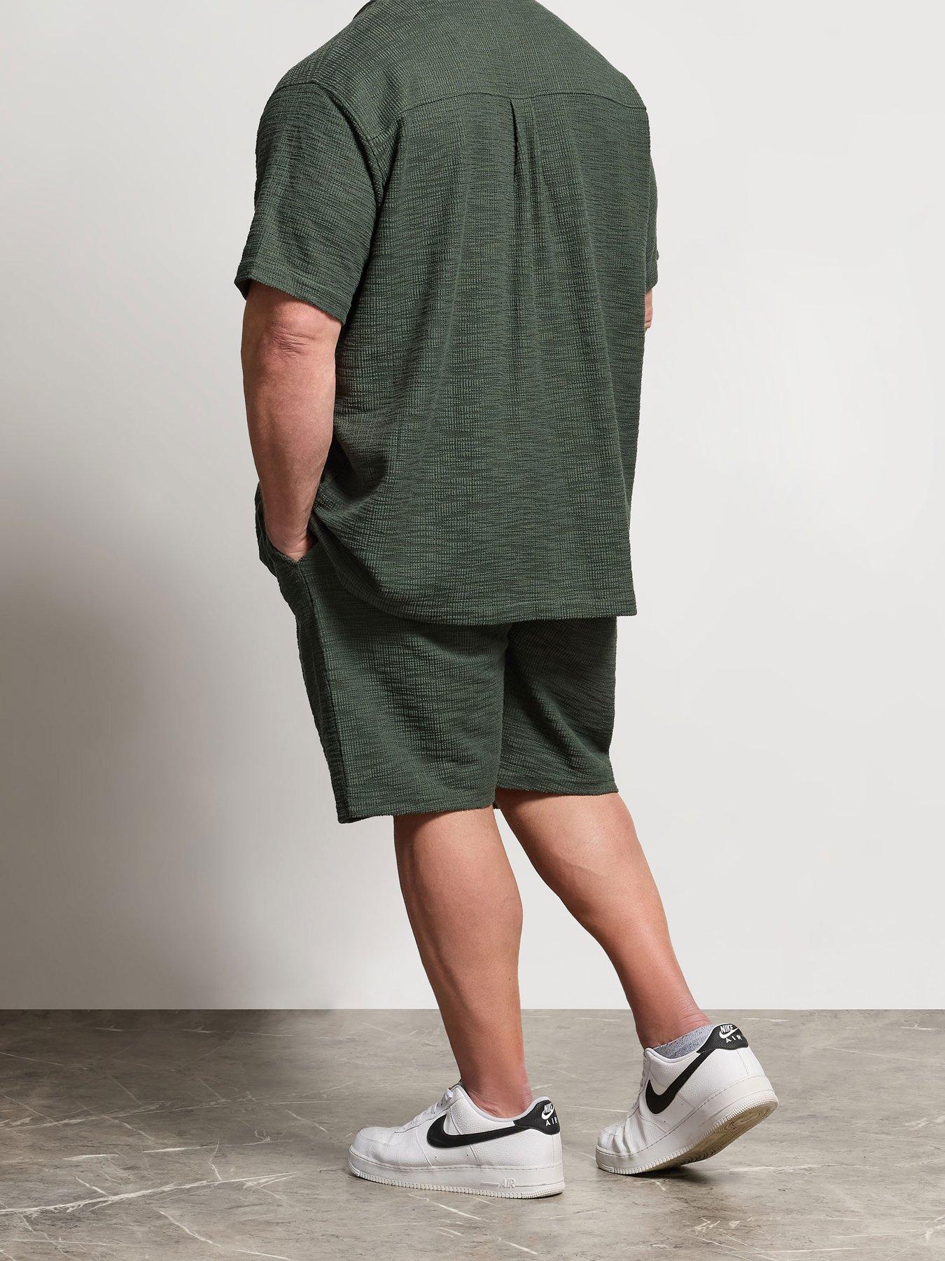  image of badrhino-textured-shorts-green