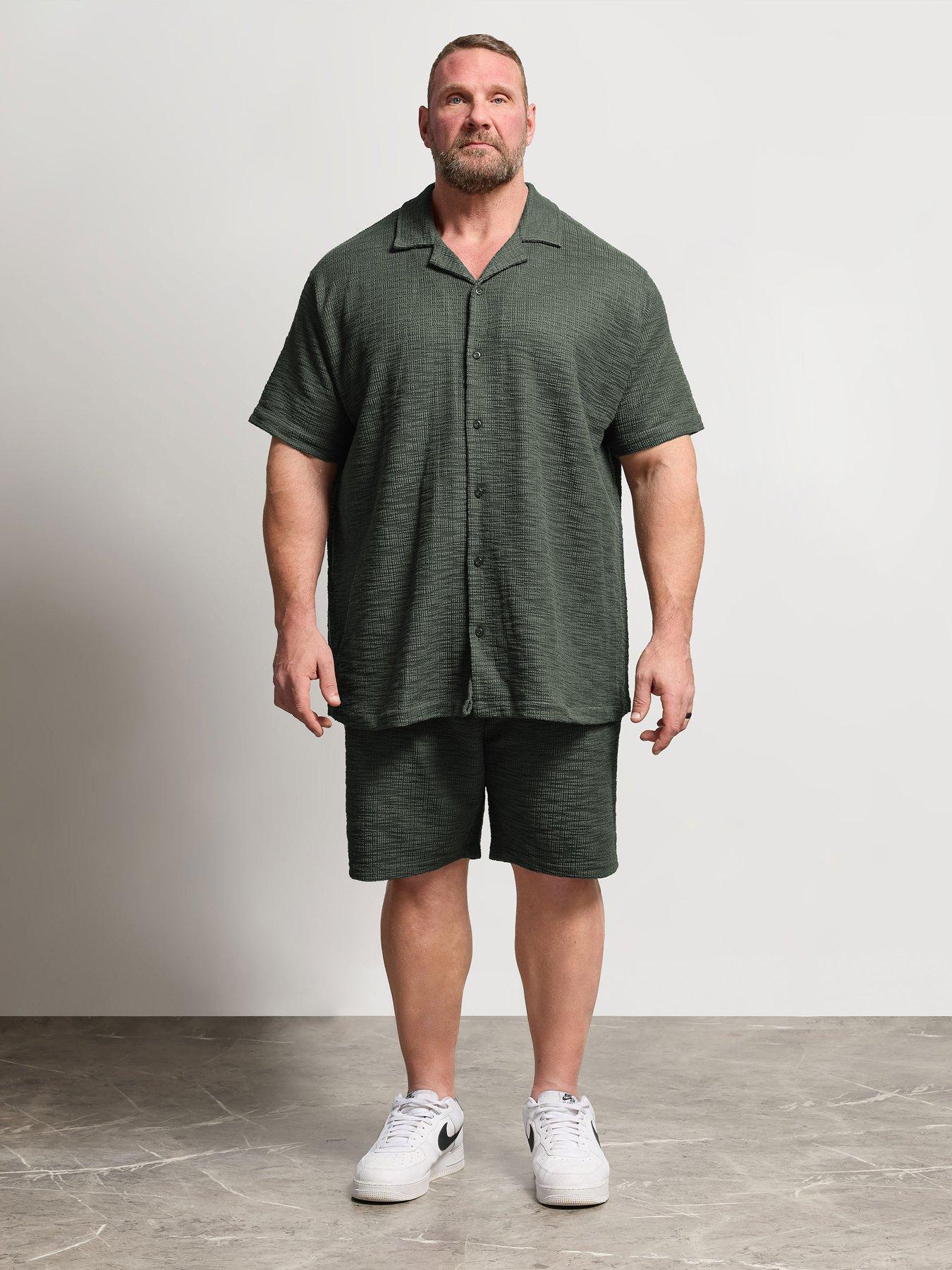  image of badrhino-textured-shorts-green