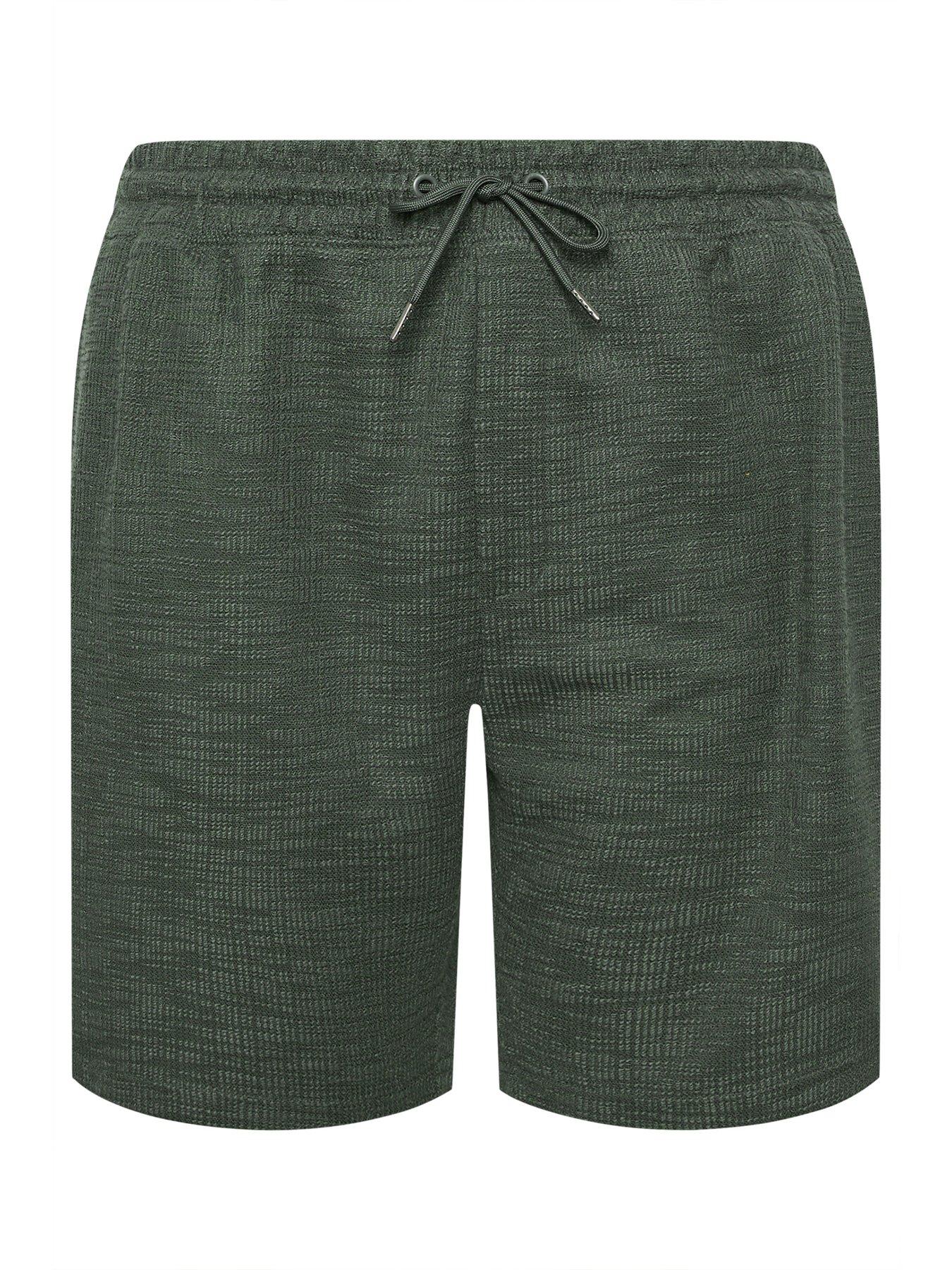  image of badrhino-textured-shorts-green