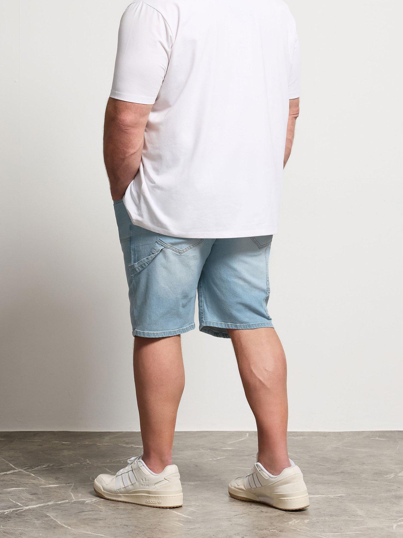  image of badrhino-light-wash-carpenter-shorts-blue