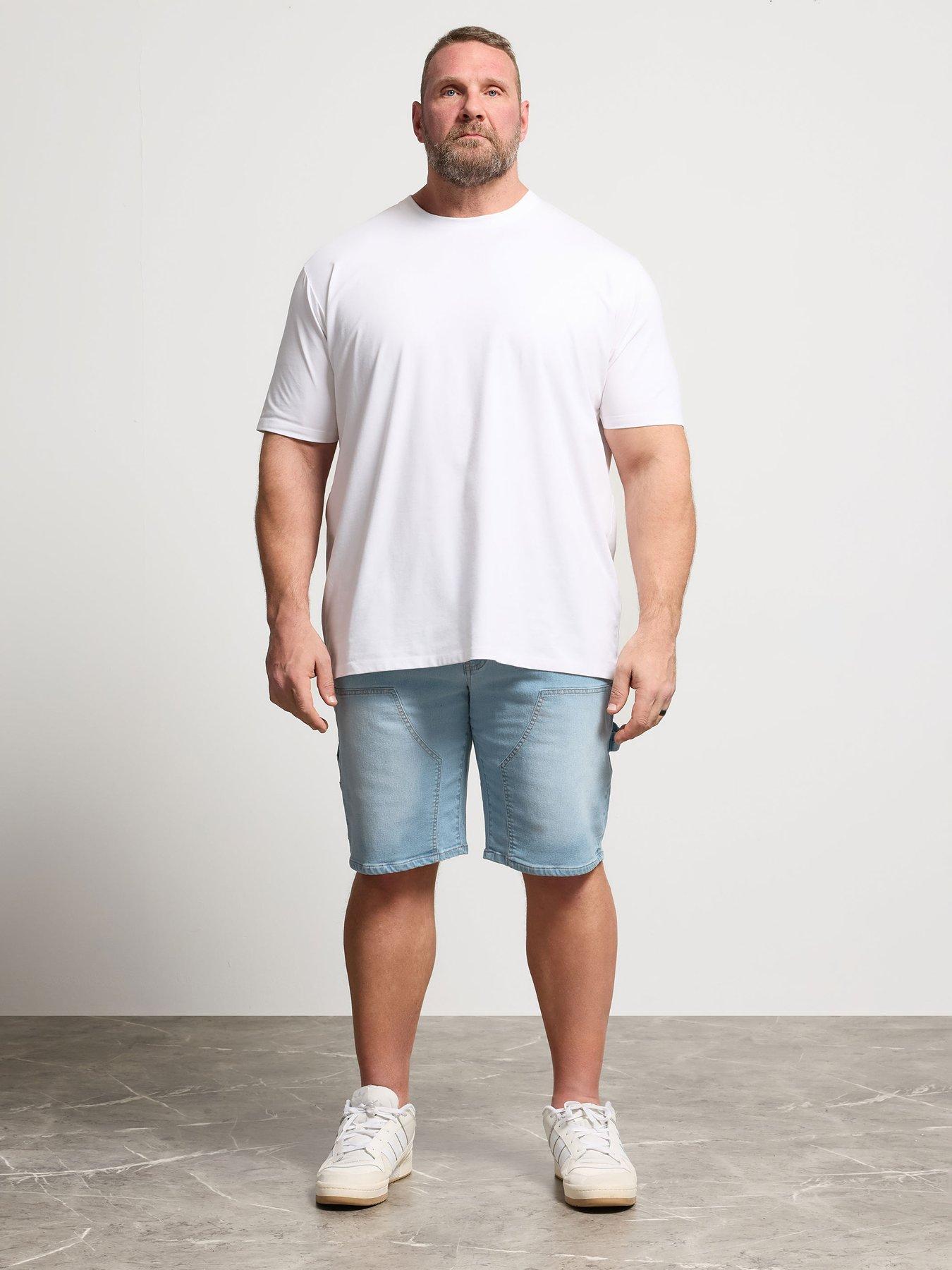  image of badrhino-light-wash-carpenter-shorts-blue