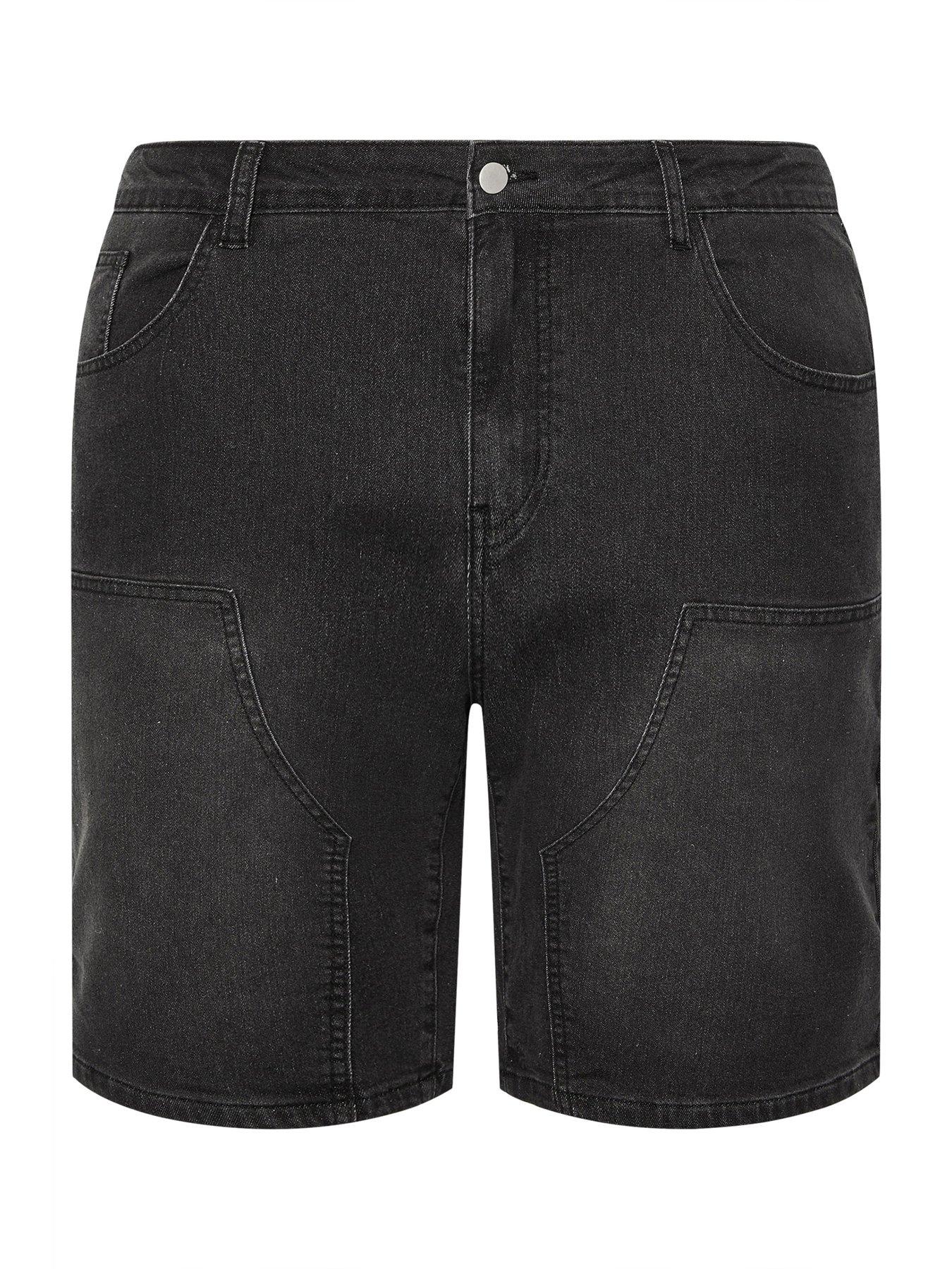  image of badrhino-washed-carpenter-shorts-black