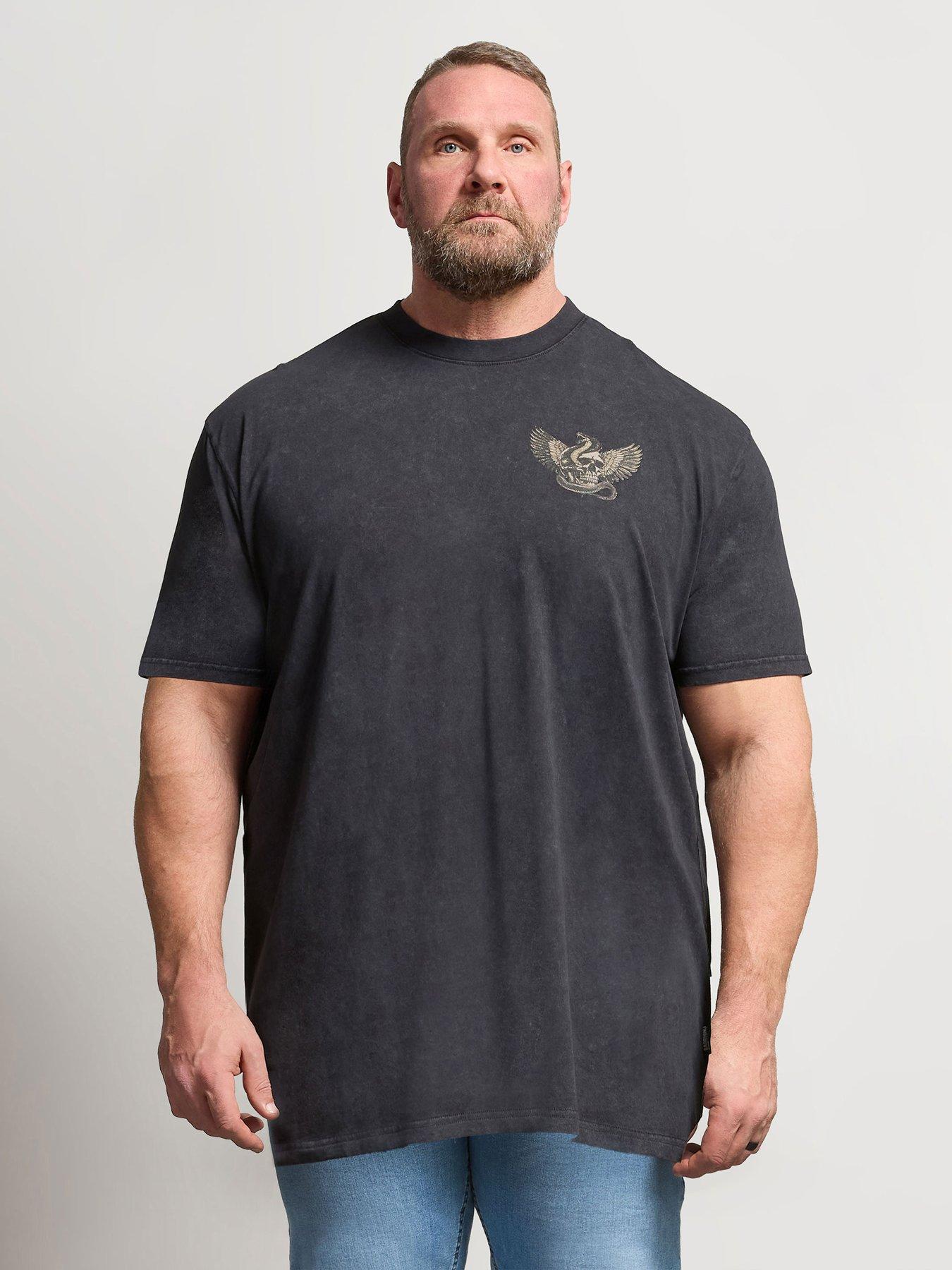 badrhino-snake-skull-acid-wash-extra-long-t-shirt-grey