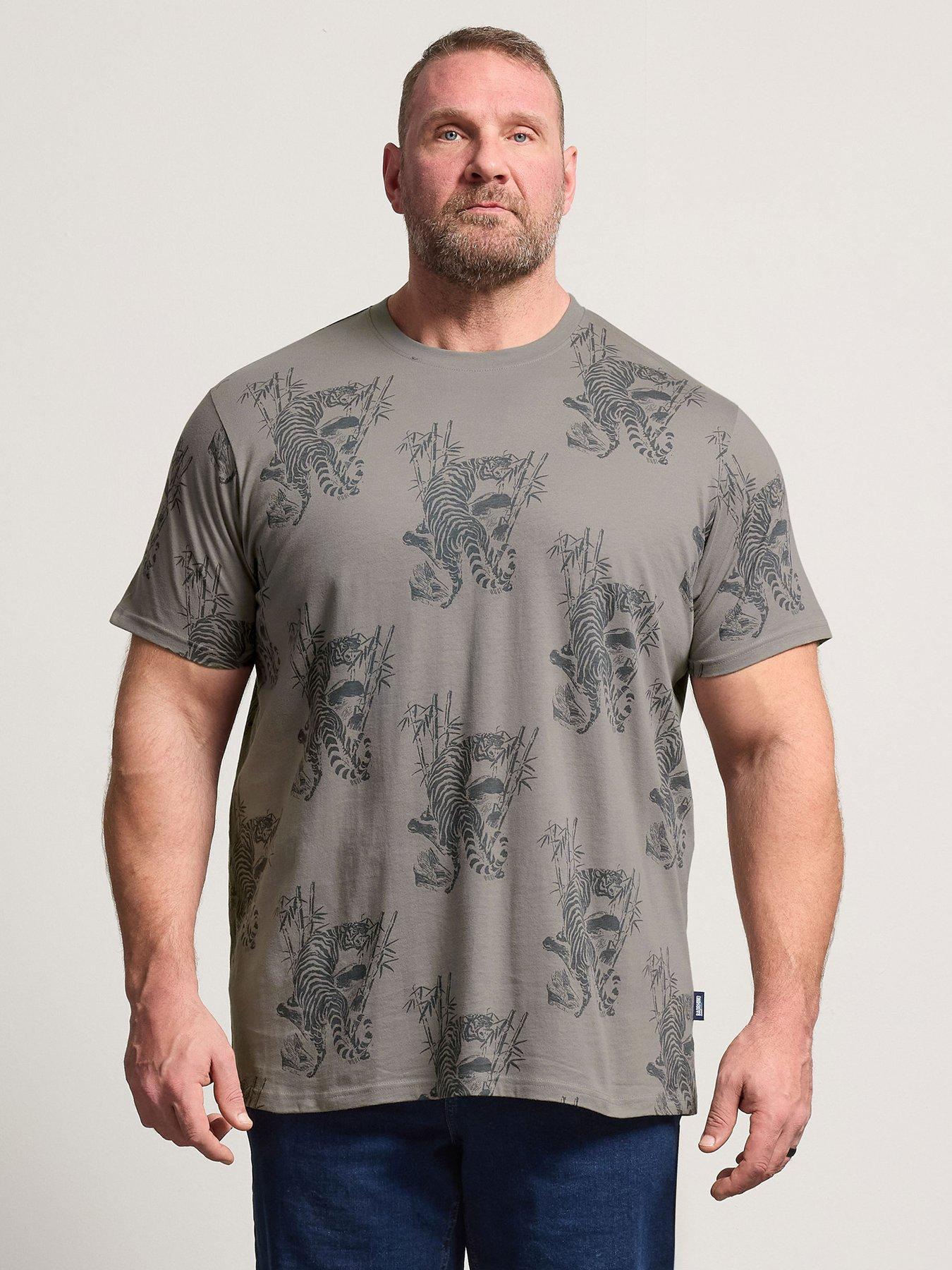  image of badrhino-tiger-bamboo-t-shirt-grey