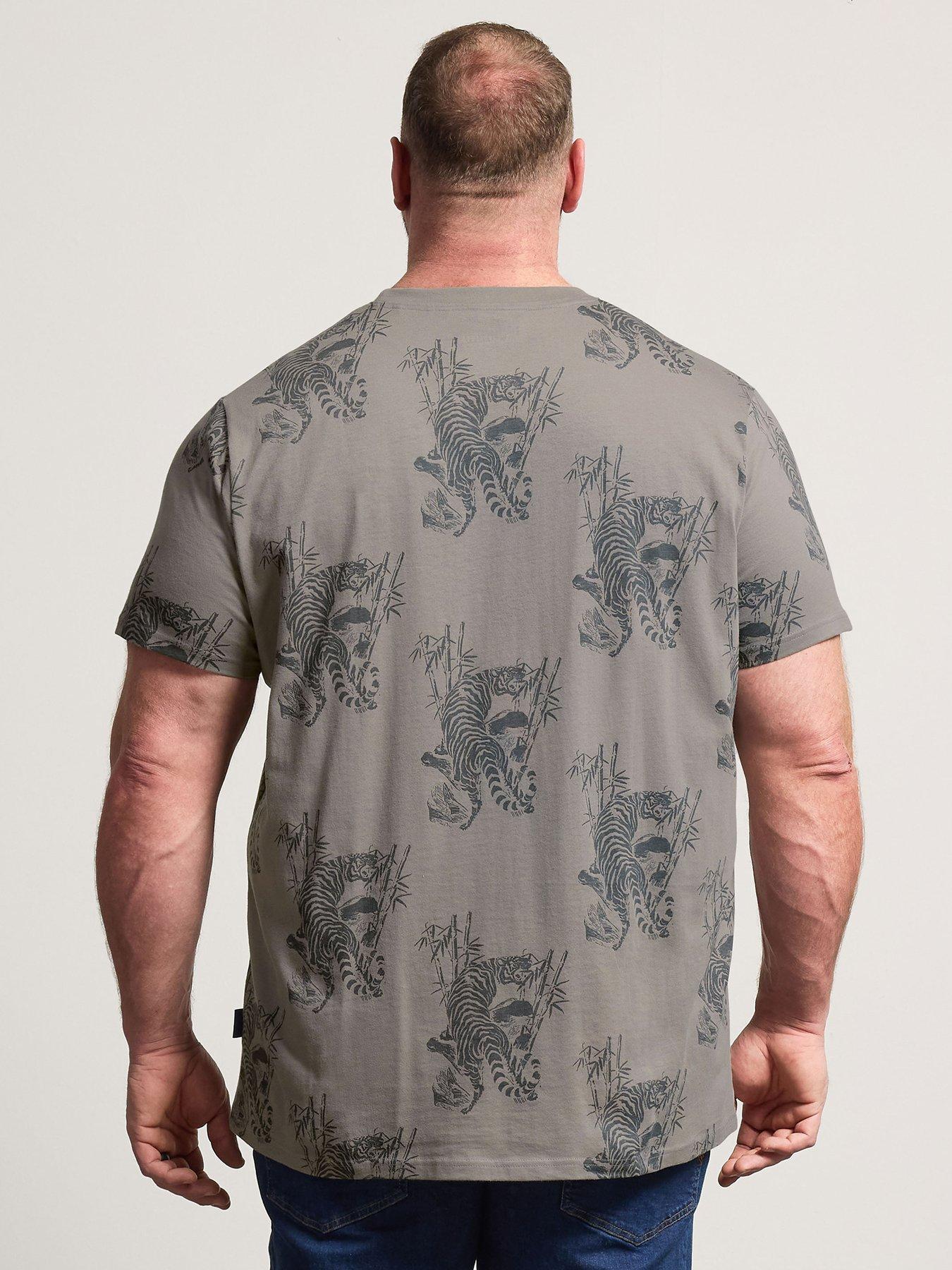  image of badrhino-tiger-bamboo-t-shirt-grey