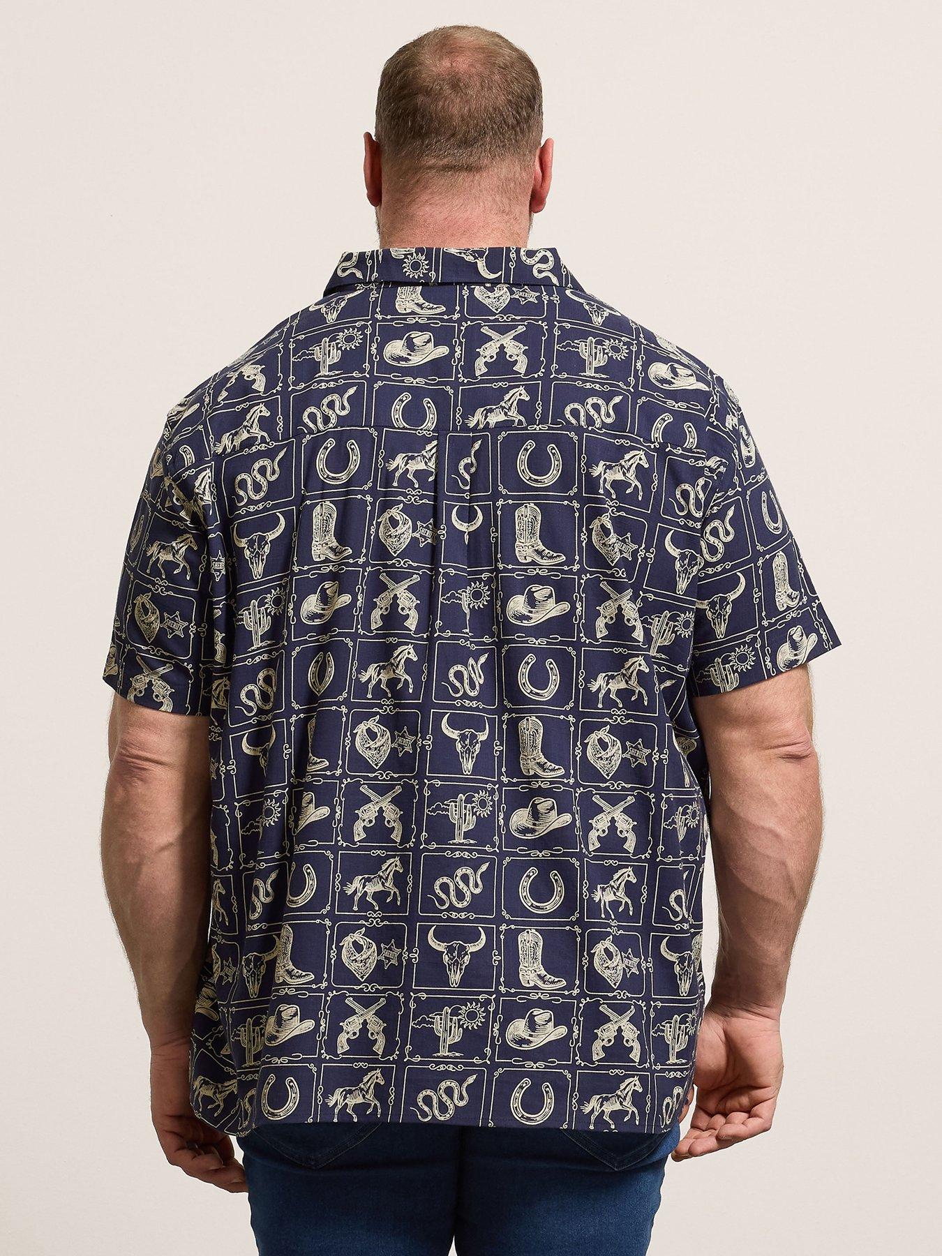 Image 2 of 5 of BadRhino Country Slub Short Sleeve Shirt - Blue