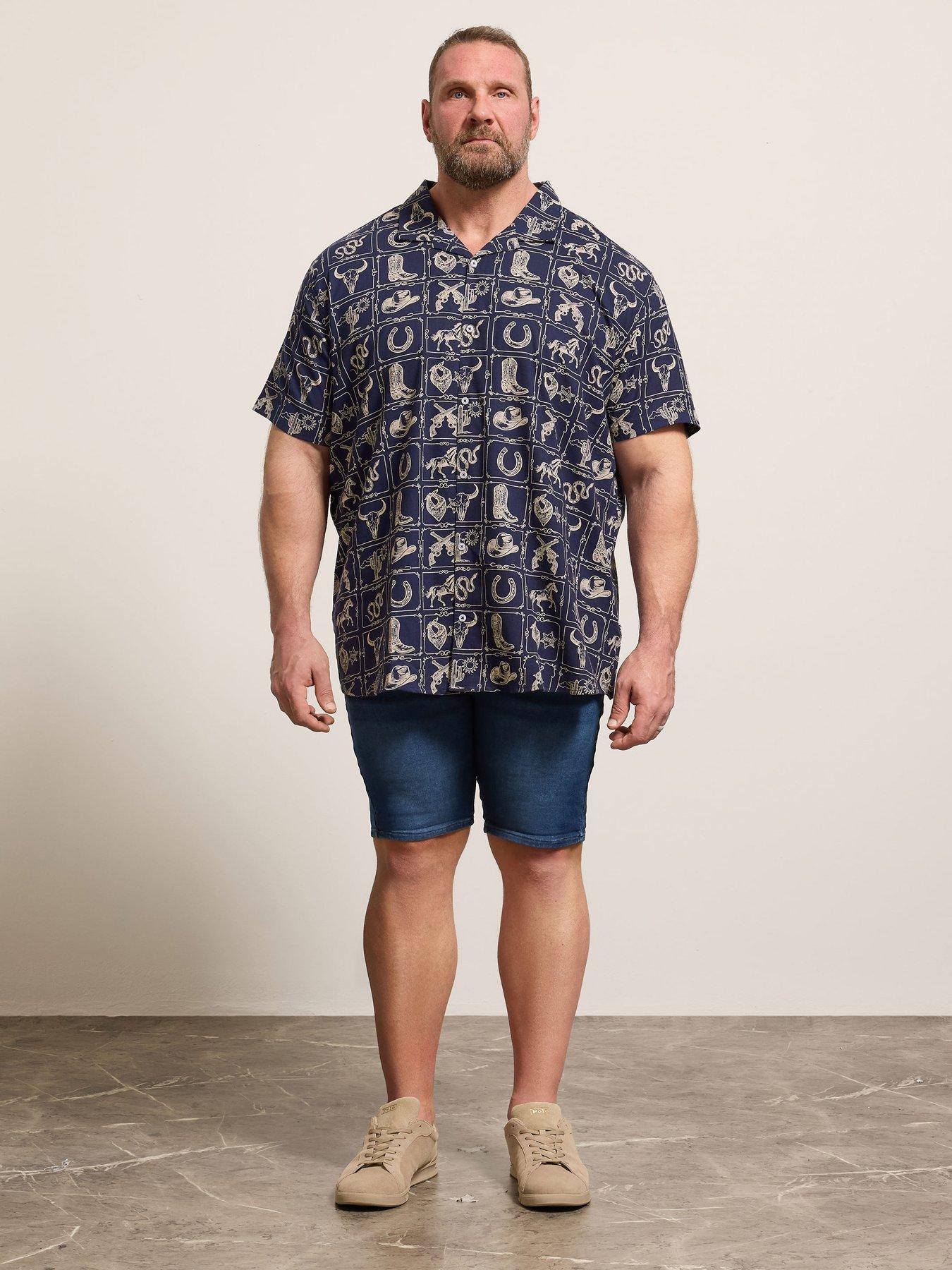Image 3 of 5 of BadRhino Country Slub Short Sleeve Shirt - Blue