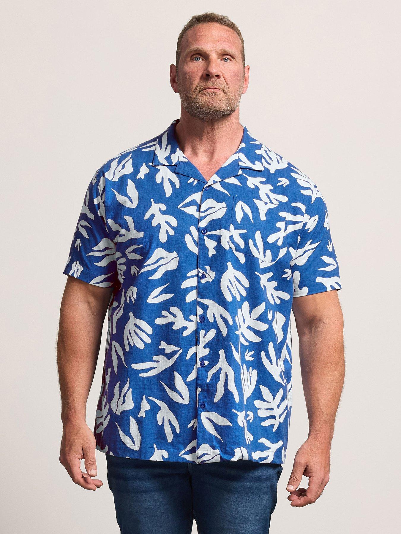 BadRhino Resort Abstract Short Sleeve Shirt - Blue