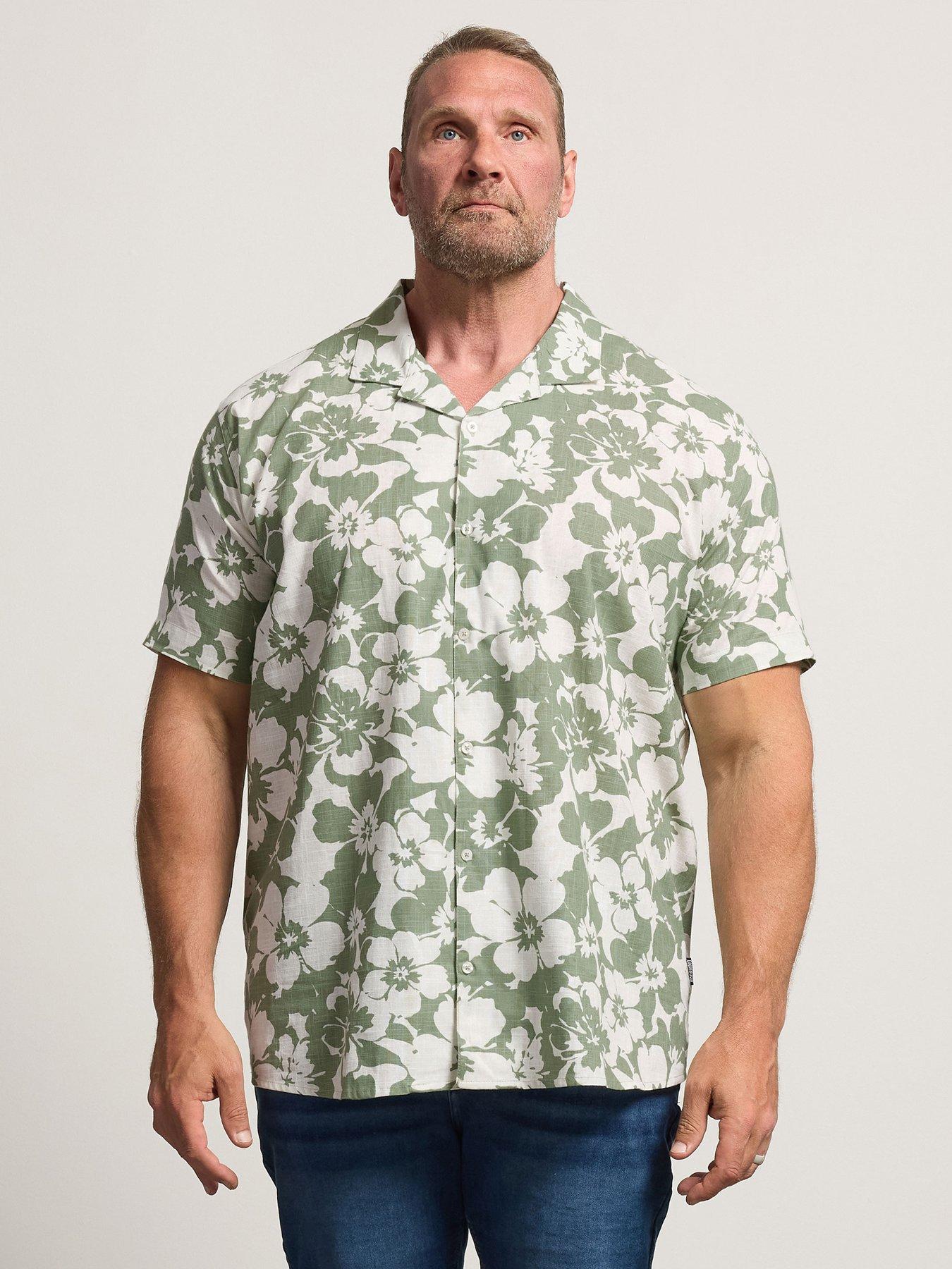BadRhino Leaf Print Short Sleeve Shirt - Green