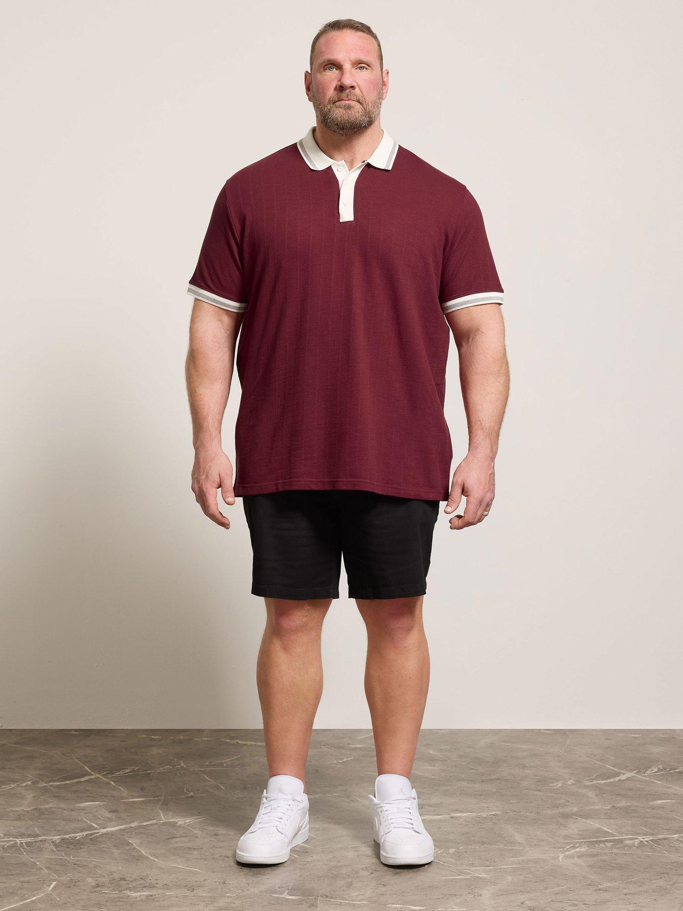 Image 3 of 4 of BadRhino Mini Check Polo Shirt - Wine Red