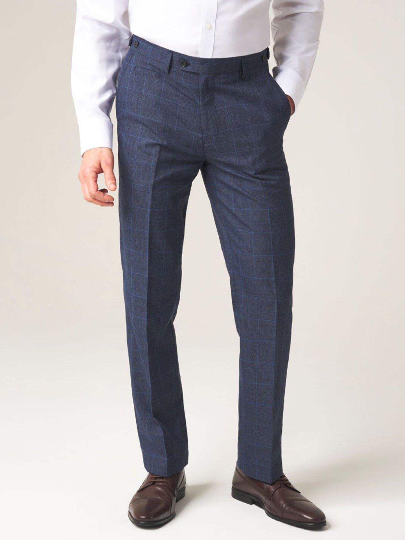 Image 1 of 3 of Skopes Anello Check Tailored Fit Suit Trousers - Blue