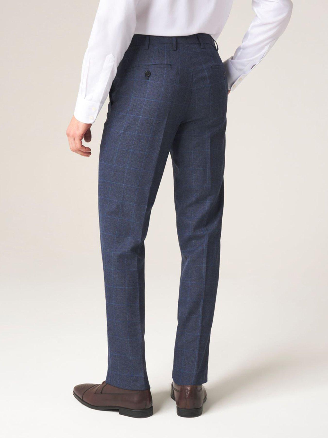 Image 2 of 3 of Skopes Anello Check Tailored Fit Suit Trousers - Blue