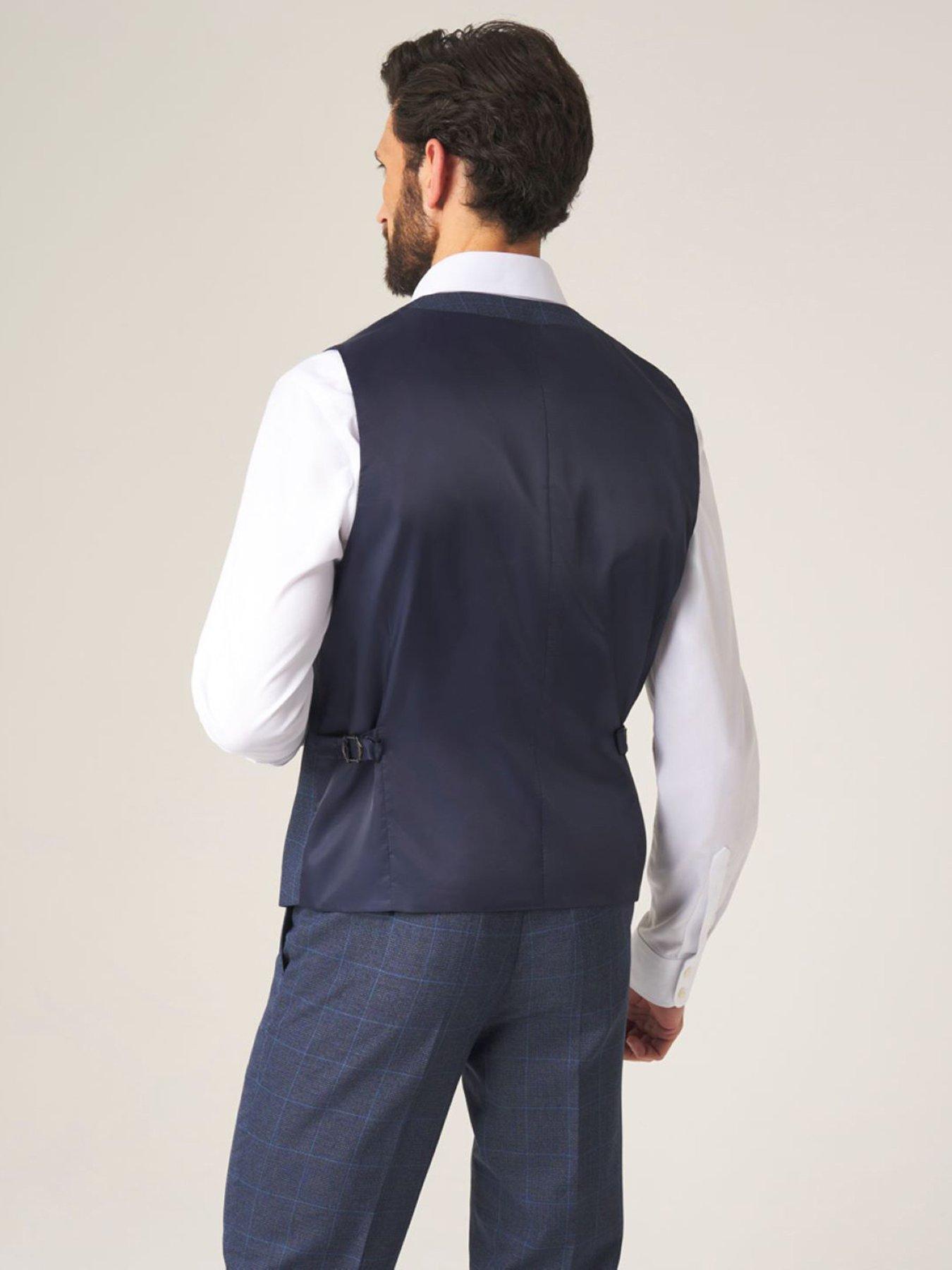  image of skopes-anello-check-waistcoat-blue