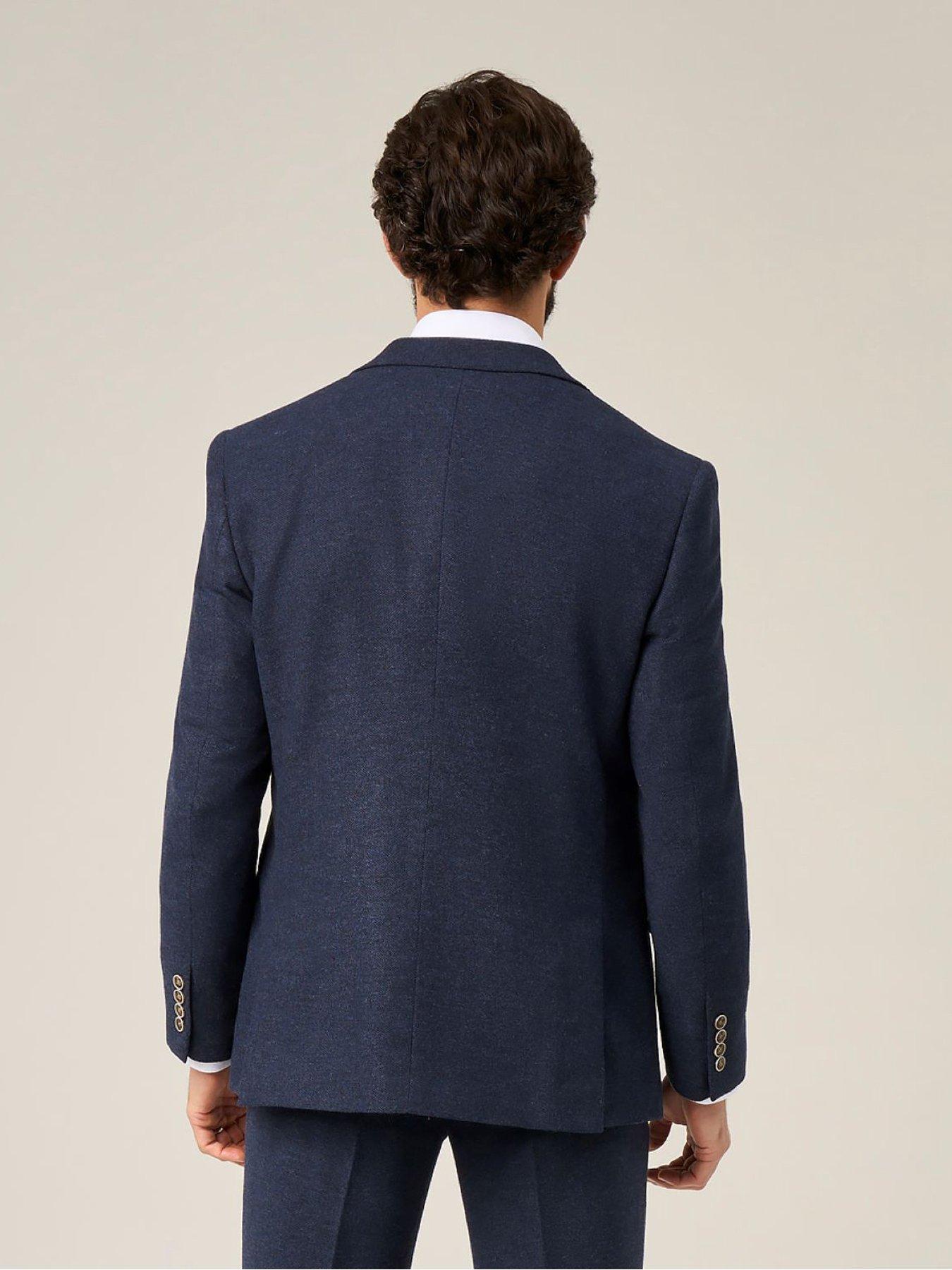 stillFront image of skopes-jude-herringbone-tailored-fit-suit-jacket-navy