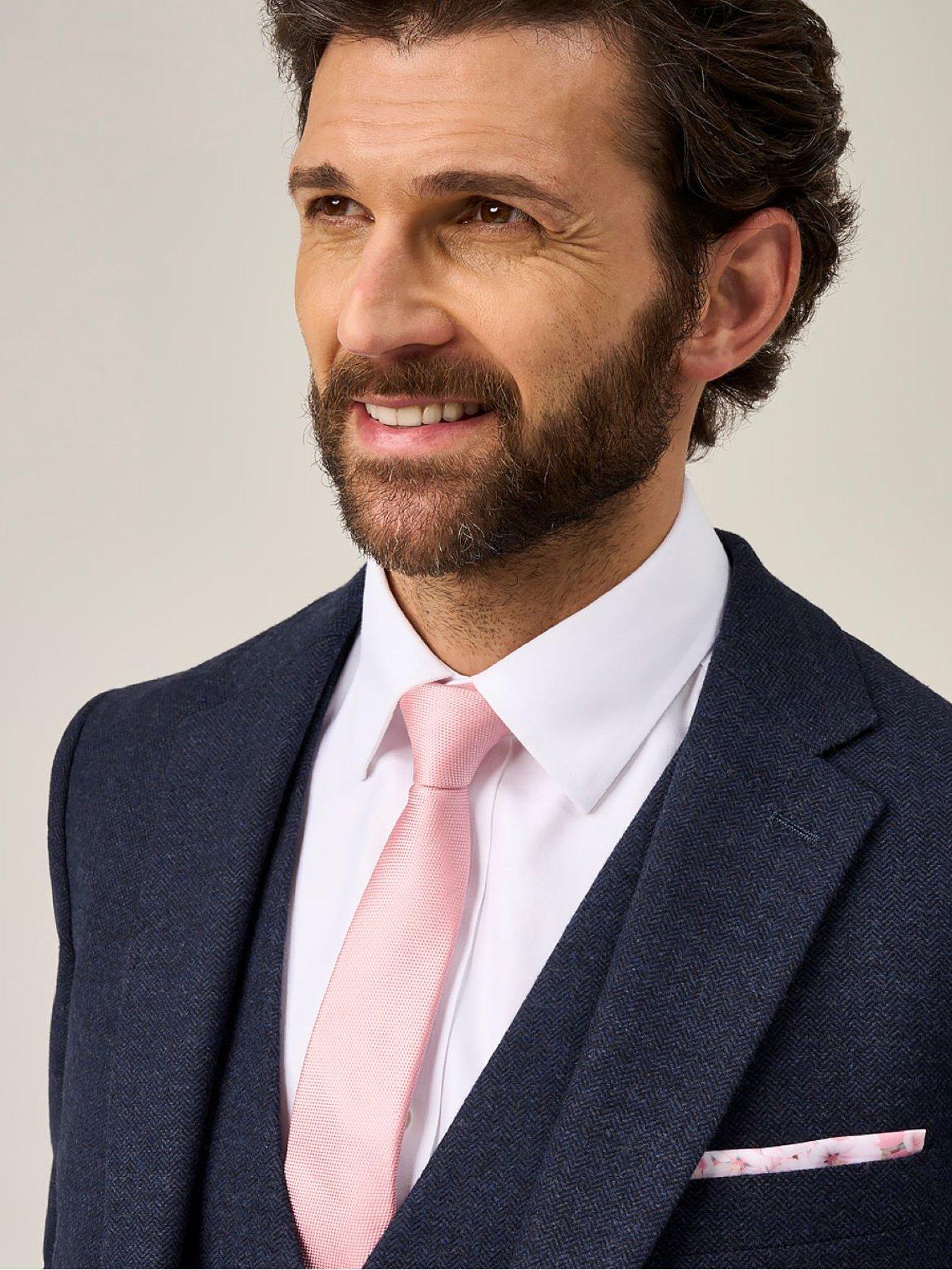  image of skopes-jude-herringbone-tailored-fit-suit-jacket-navy