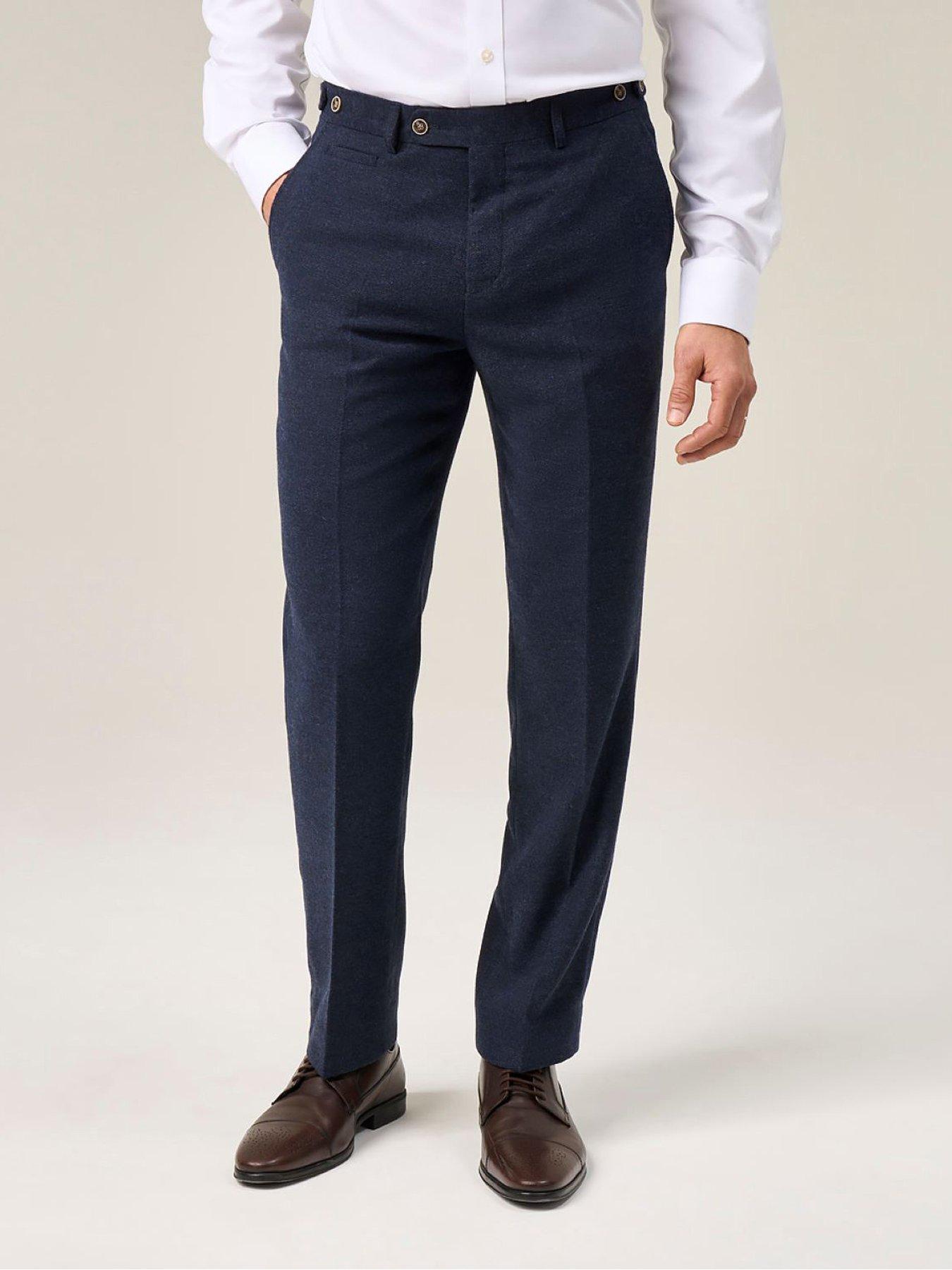 Image 1 of 3 of Skopes Jude Herringbone Tailored Fit Suit Trousers - Navy