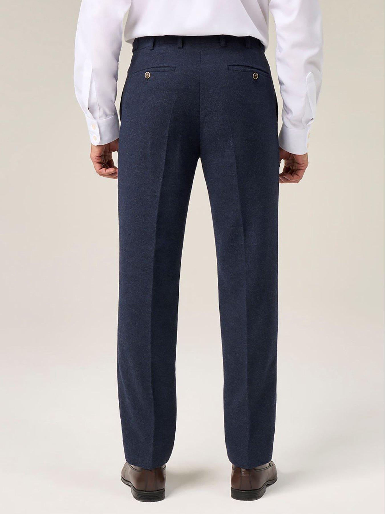 Image 2 of 3 of Skopes Jude Herringbone Tailored Fit Suit Trousers - Navy