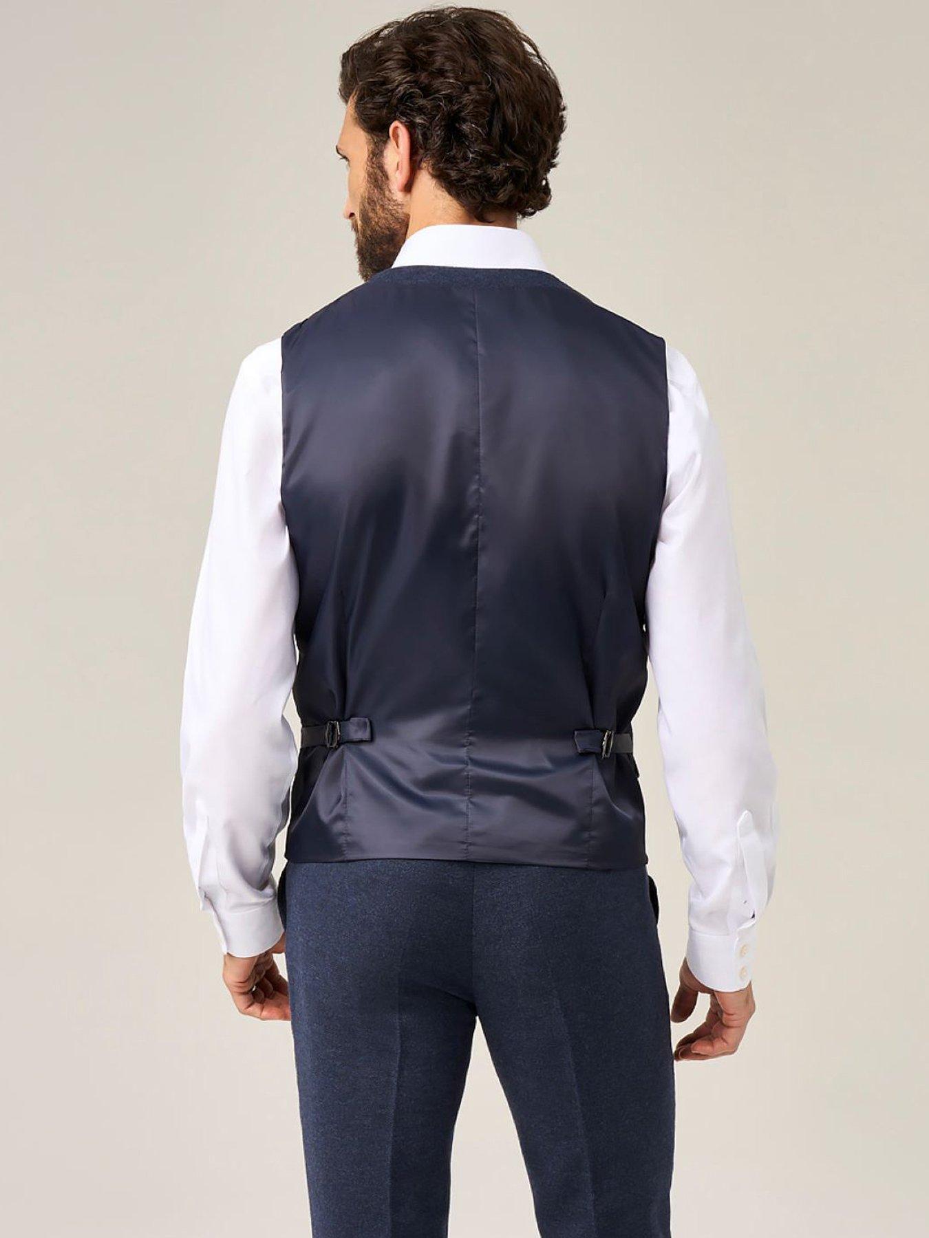 Image 2 of 3 of Skopes Jude Herringbone Waistcoat - Navy