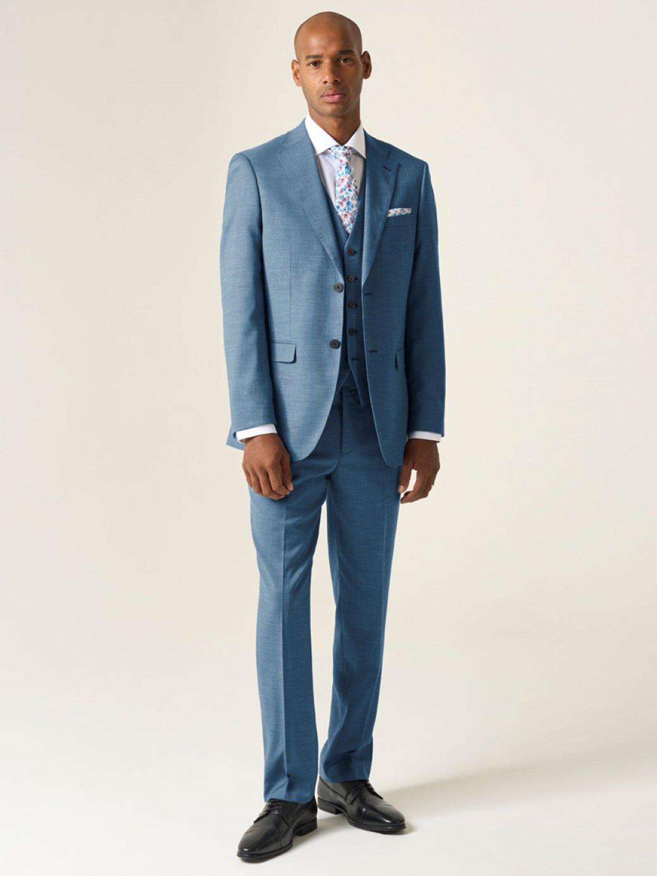 Image 3 of 5 of Skopes Lucien Tailored Fit Suit Trousers - Blue