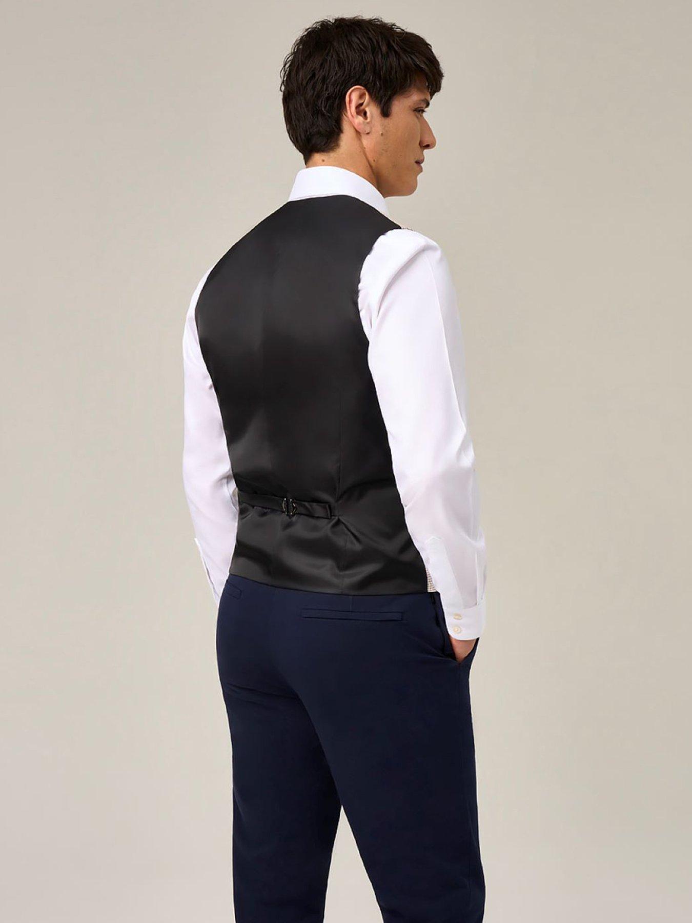Image 2 of 5 of Skopes Aurelio Houndstooth Waistcoat&nbsp;- Beige