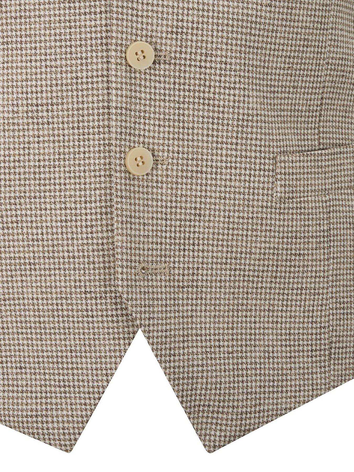 Image 4 of 5 of Skopes Aurelio Houndstooth Waistcoat&nbsp;- Beige