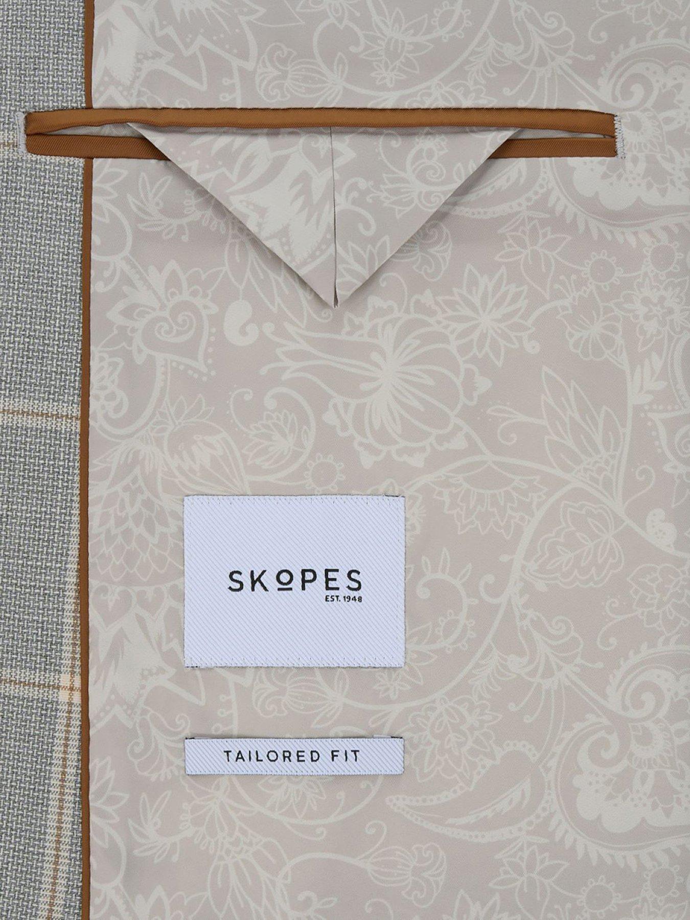Image 6 of 7 of Skopes Burkart Check Tailored Fit Suit Jacket - Grey